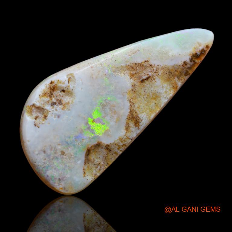 Natural Untreated Fire Opal Loose Gemstone Fancy Cabochon From Australia 7.95 Cts 29x14x3 mm A-86