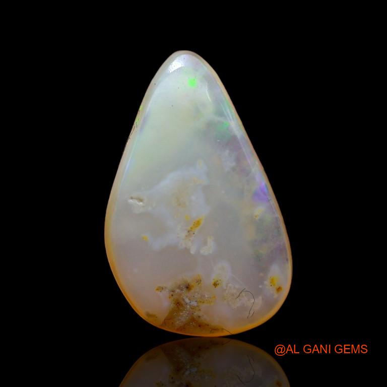 Natural Fire Opal Gemstone 4.65 Cts Loose Pear Cabochon From Australia 17x10x4 mm A-979