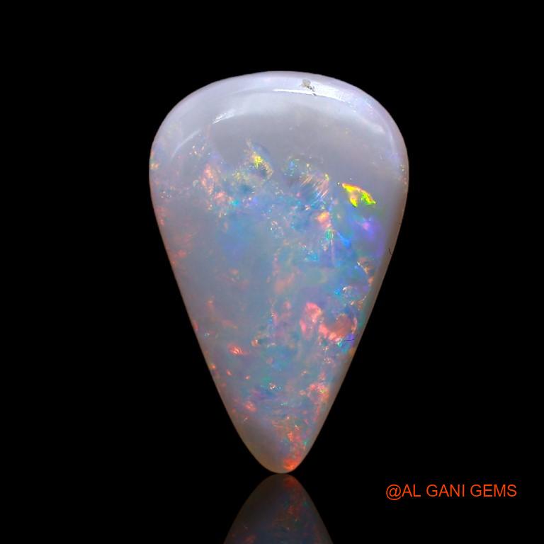 3.20 Cts Unheated Australian Fire Opal Loose Gemstone Pear Cabochon Natural 18x11x2 mm A-999