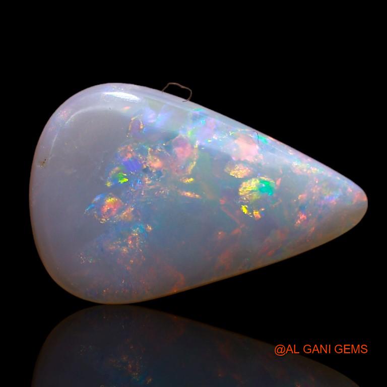 3.20 Cts Unheated Australian Fire Opal Loose Gemstone Pear Cabochon Natural 18x11x2 mm A-999