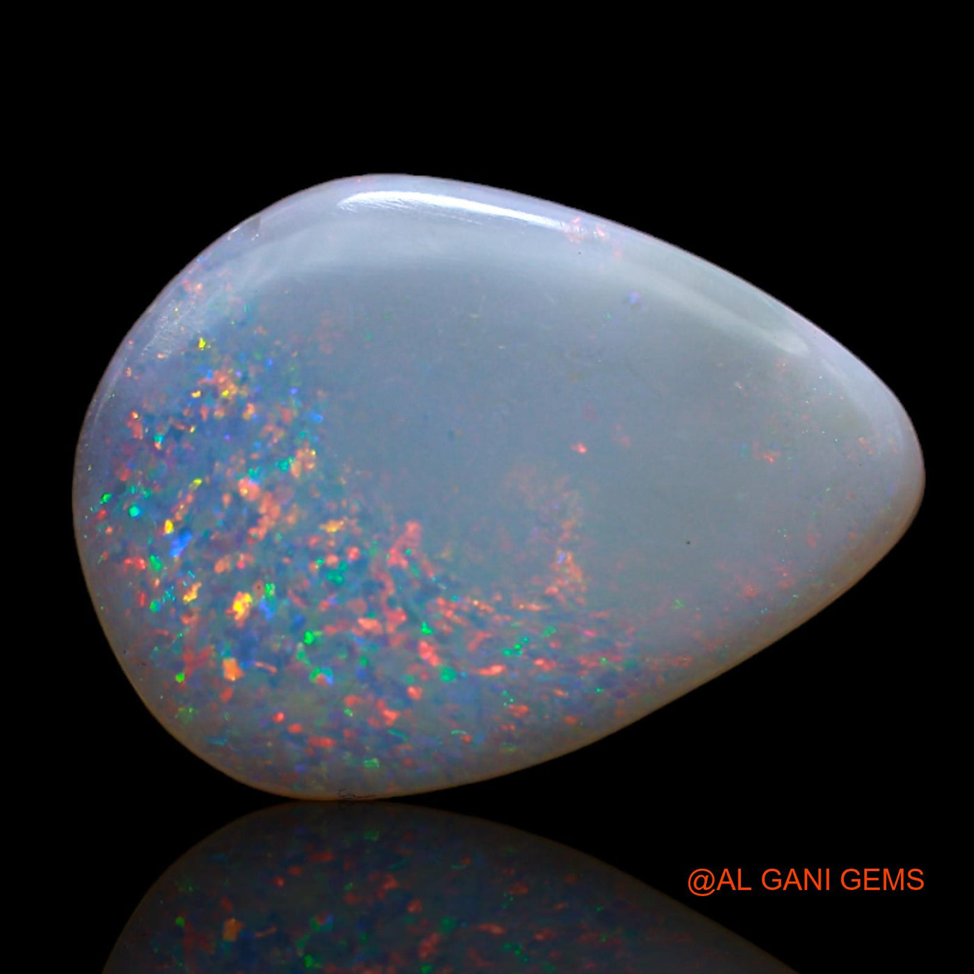 5.30 Cts Natural Australian Fire Opal Loose Gemstone Pear Cabochon 17x12x3 mm AB-100