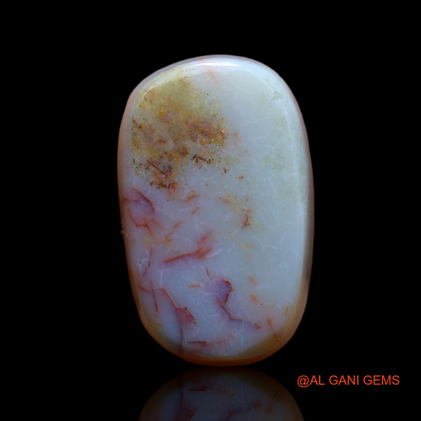 10.50 Cts Natural Australian Fire Opal Loose Gemstone Oval Cabochon 18x11x6 mm AB-103