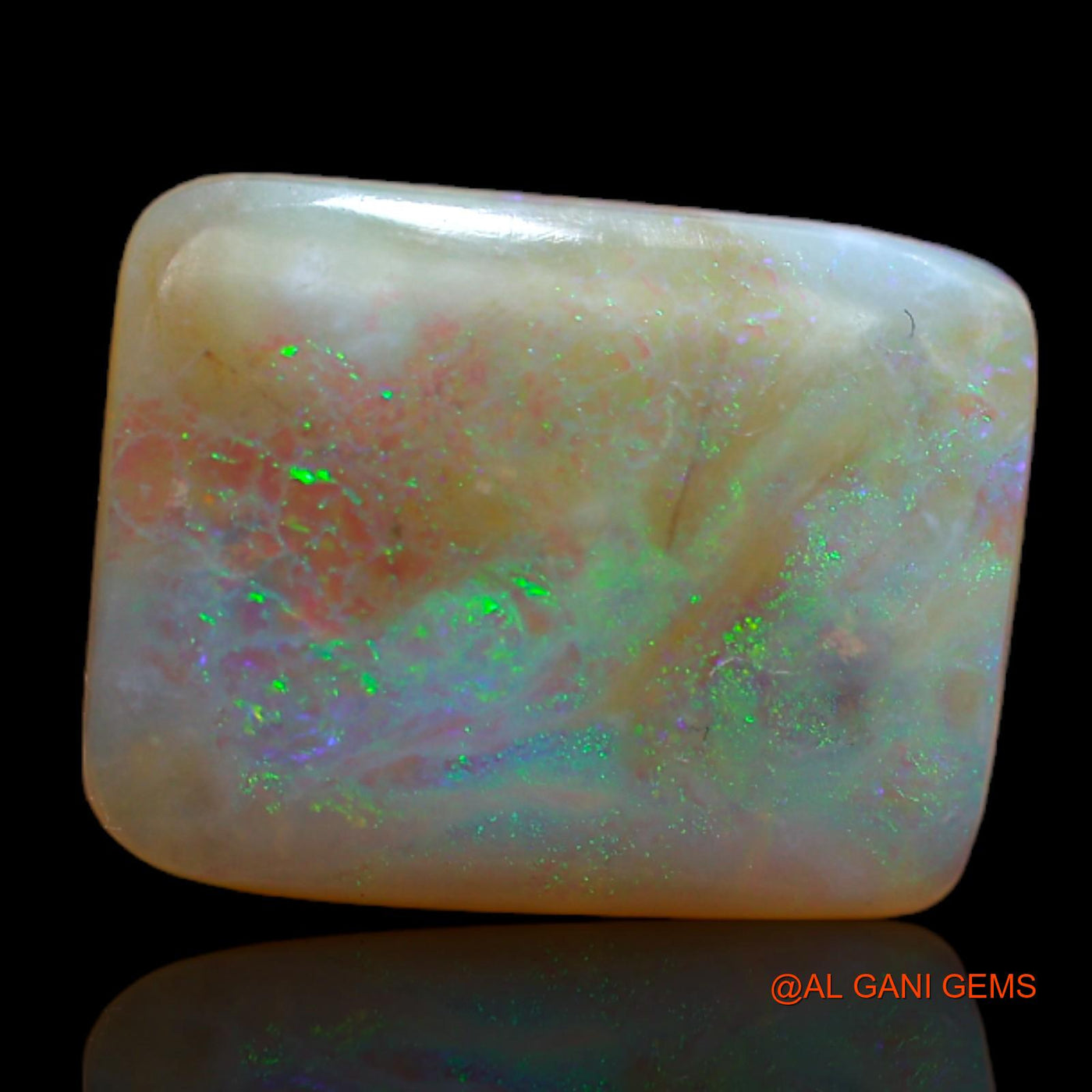 5.45 Cts Natural Australian Fire Opal Loose Gemstone Square Cabochon 14x11x4 mm AB-112