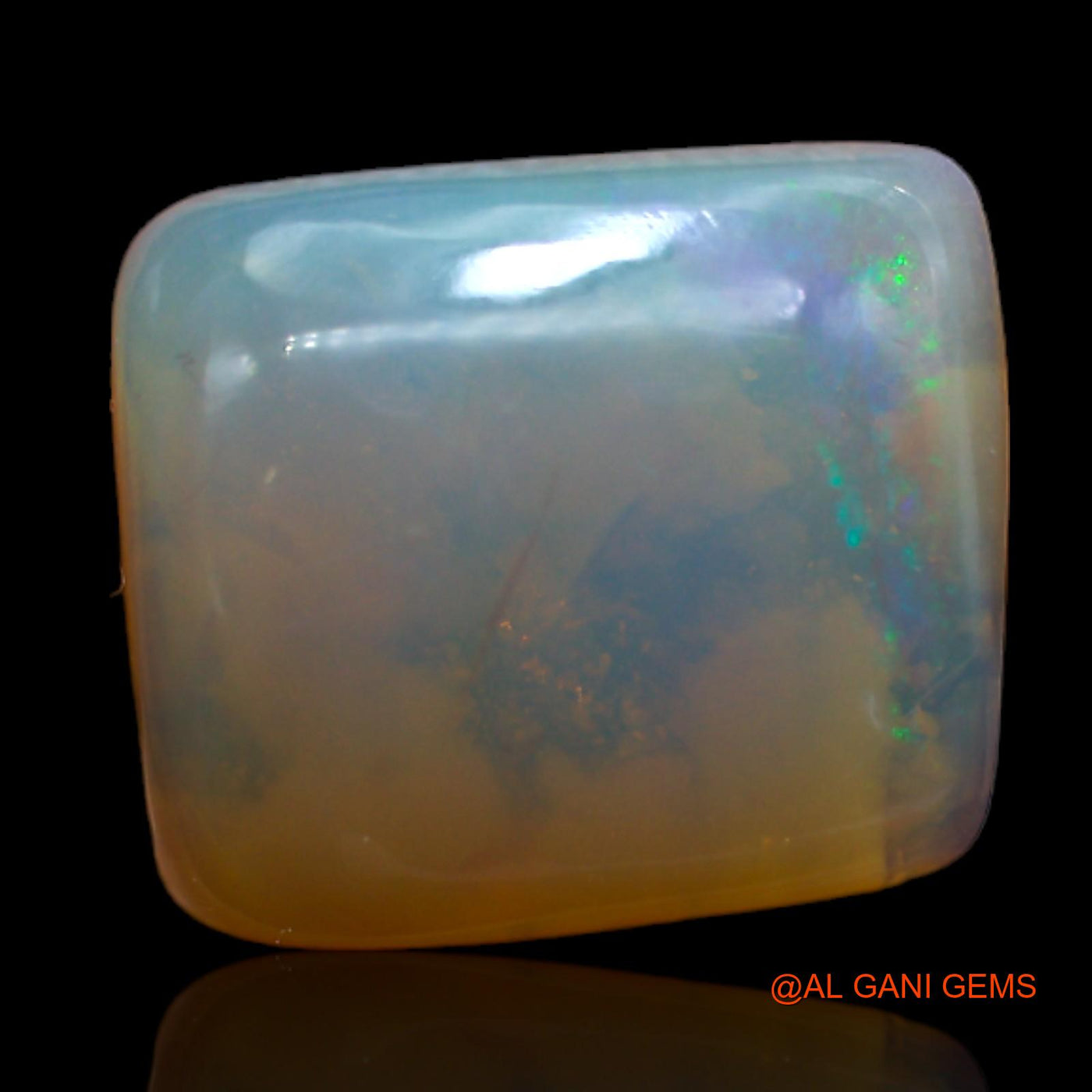 Natural Untreated Fire Opal Loose Gemstone Square Cabochon From Australia 7.40 Cts 14x12x5 mm AB-148
