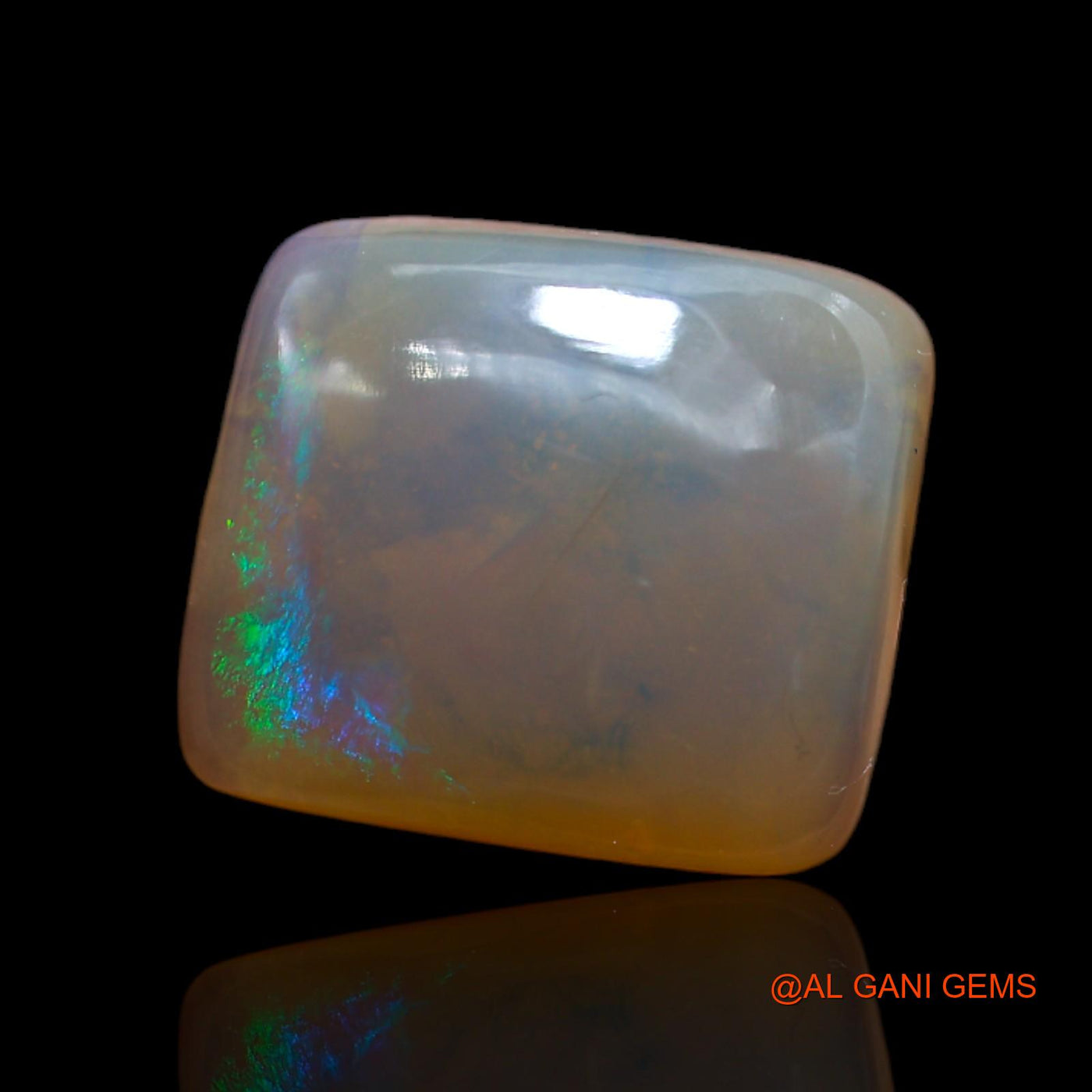 Natural Untreated Fire Opal Loose Gemstone Square Cabochon From Australia 7.40 Cts 14x12x5 mm AB-148