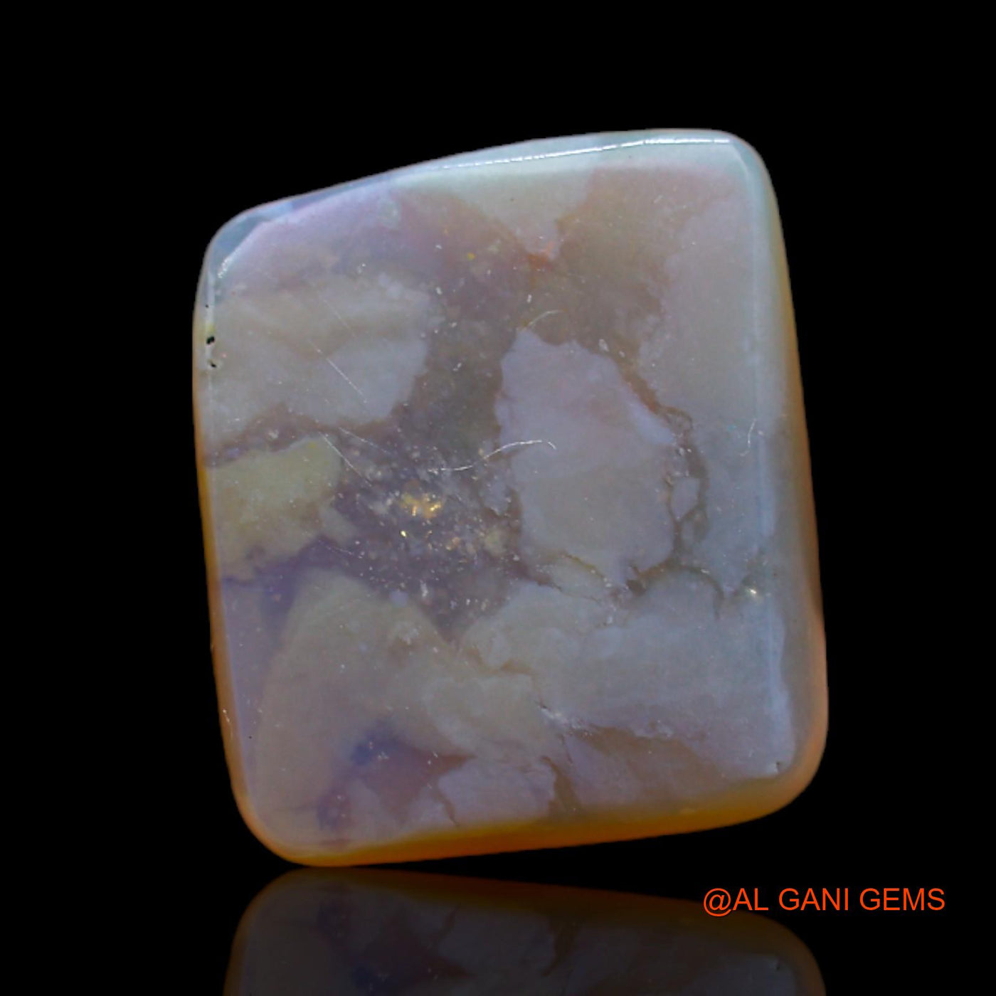 Natural Untreated Fire Opal Loose Gemstone Square Cabochon From Australia 7.40 Cts 14x12x5 mm AB-148