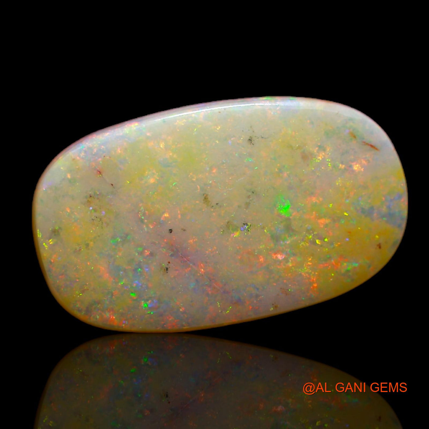 Natural Fire Opal Gemstone 3.85 Cts Loose Oval Cabochon From Australia 16x9x3 mm AB-163