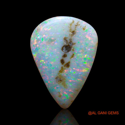 Natural Untreated Fire Opal Loose Gemstone Pear Cabochon From Australia 4.00 Cts 19x14x2 mm AB-172