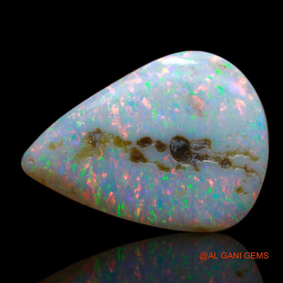 Natural Untreated Fire Opal Loose Gemstone Pear Cabochon From Australia 4.00 Cts 19x14x2 mm AB-172