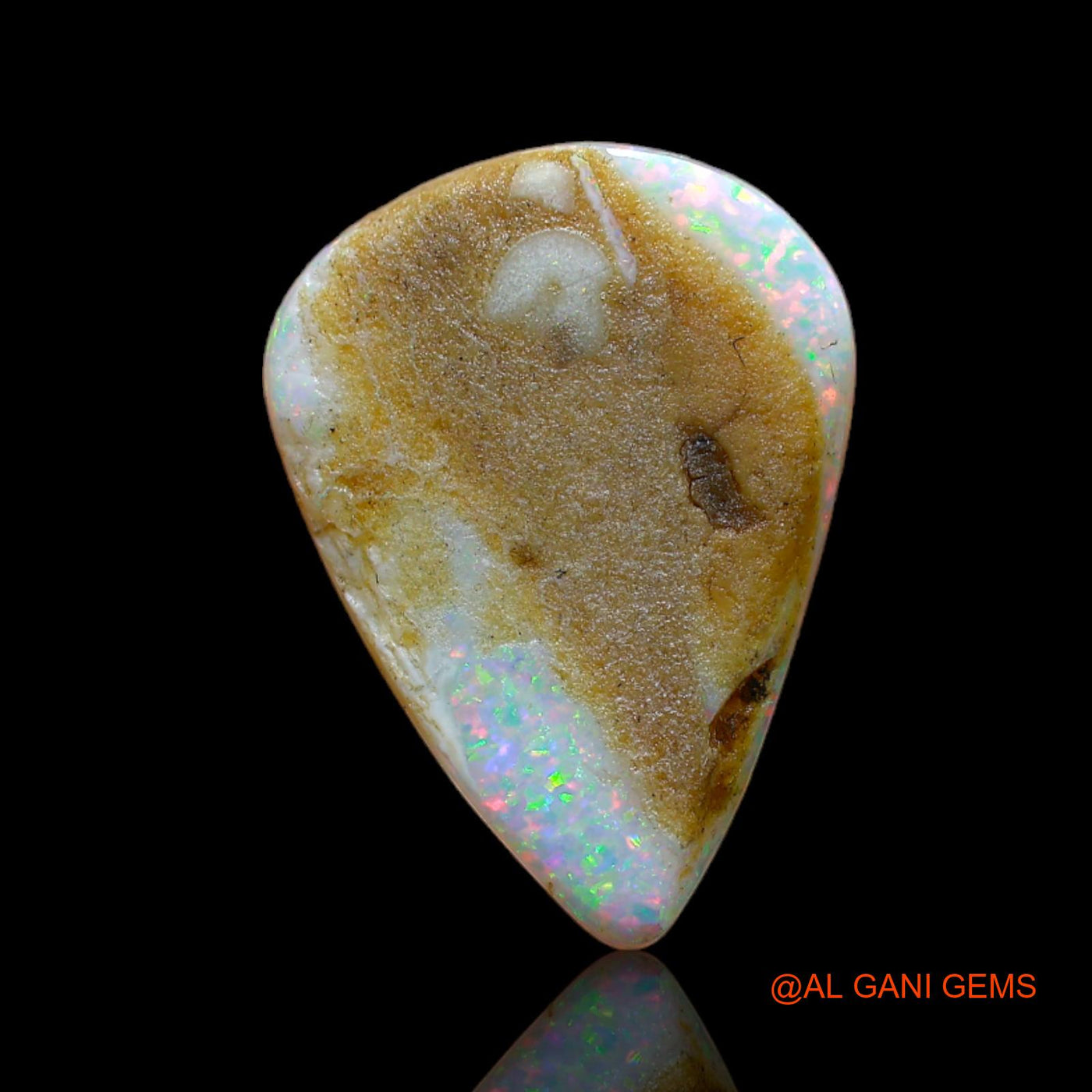 Natural Untreated Fire Opal Loose Gemstone Pear Cabochon From Australia 4.00 Cts 19x14x2 mm AB-172