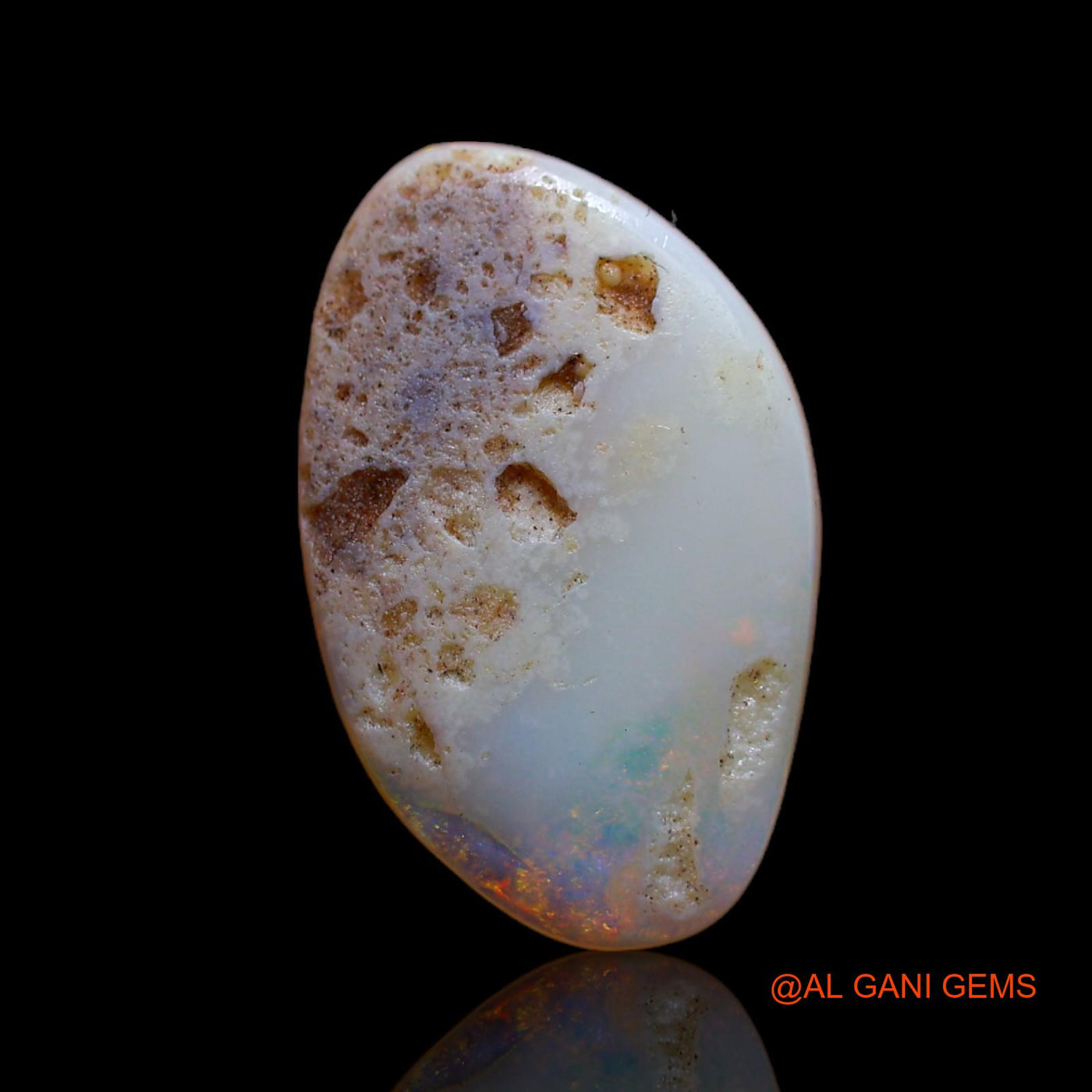 4.00 Cts Unheated Australian Fire Opal Loose Gemstone Fancy Cabochon Natural 19x12x2 mm AB-178