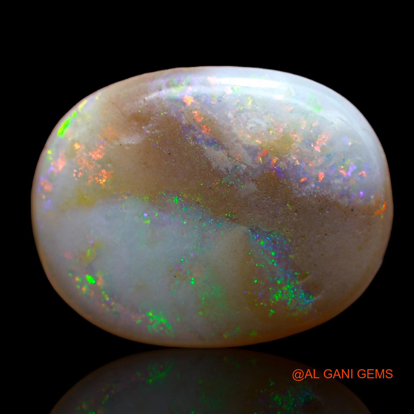 9.60 Cts Unheated Australian Fire Opal Loose Gemstone Oval Cabochon Natural 20x16x4 mm AB-17