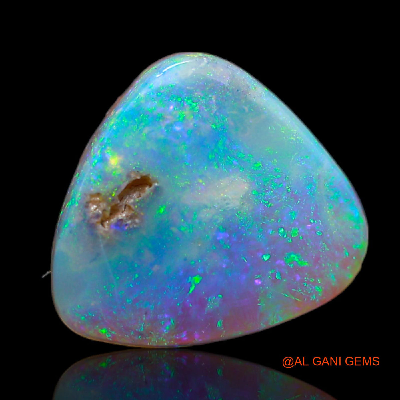4.00 Cts Natural Australian Fire Opal Loose Gemstone Trillion Cabochon 11x11x4 mm AB-189