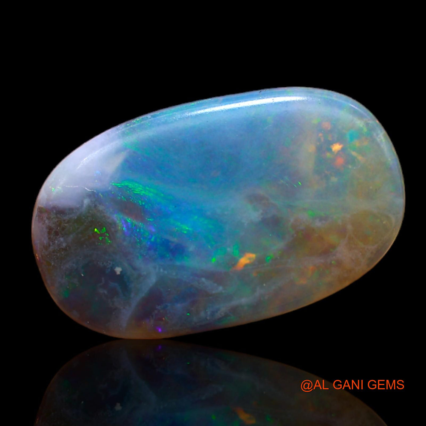 2.85 Cts Natural Australian Fire Opal Loose Gemstone Oval Cabochon 15x9x2 mm AB-196