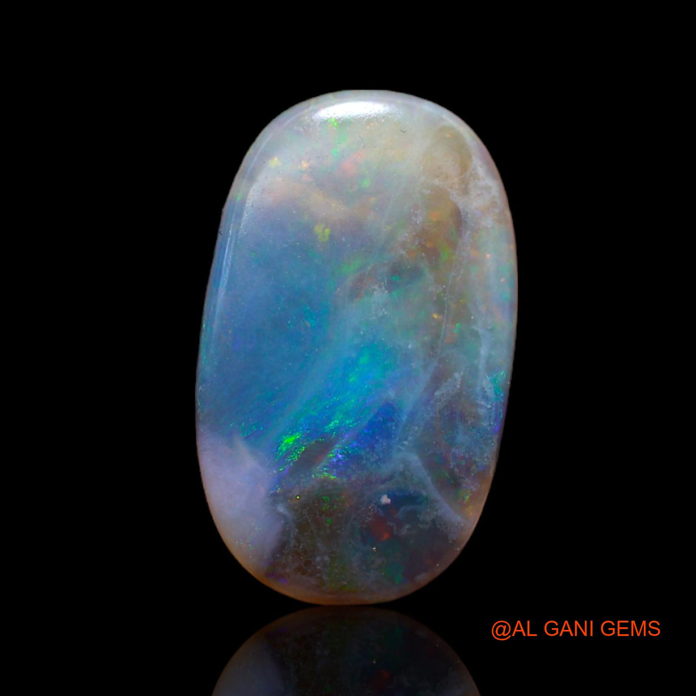 2.85 Cts Natural Australian Fire Opal Loose Gemstone Oval Cabochon 15x9x2 mm AB-196