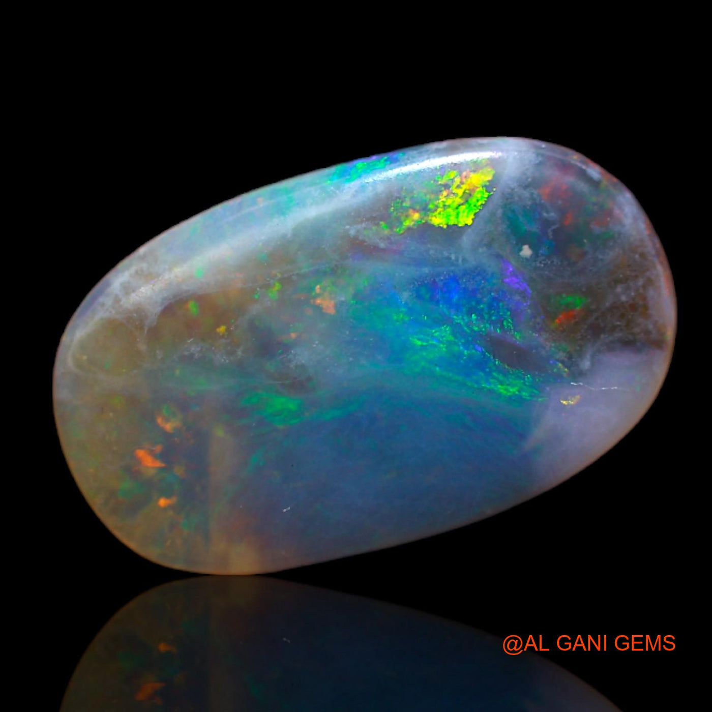 2.85 Cts Natural Australian Fire Opal Loose Gemstone Oval Cabochon 15x9x2 mm AB-196