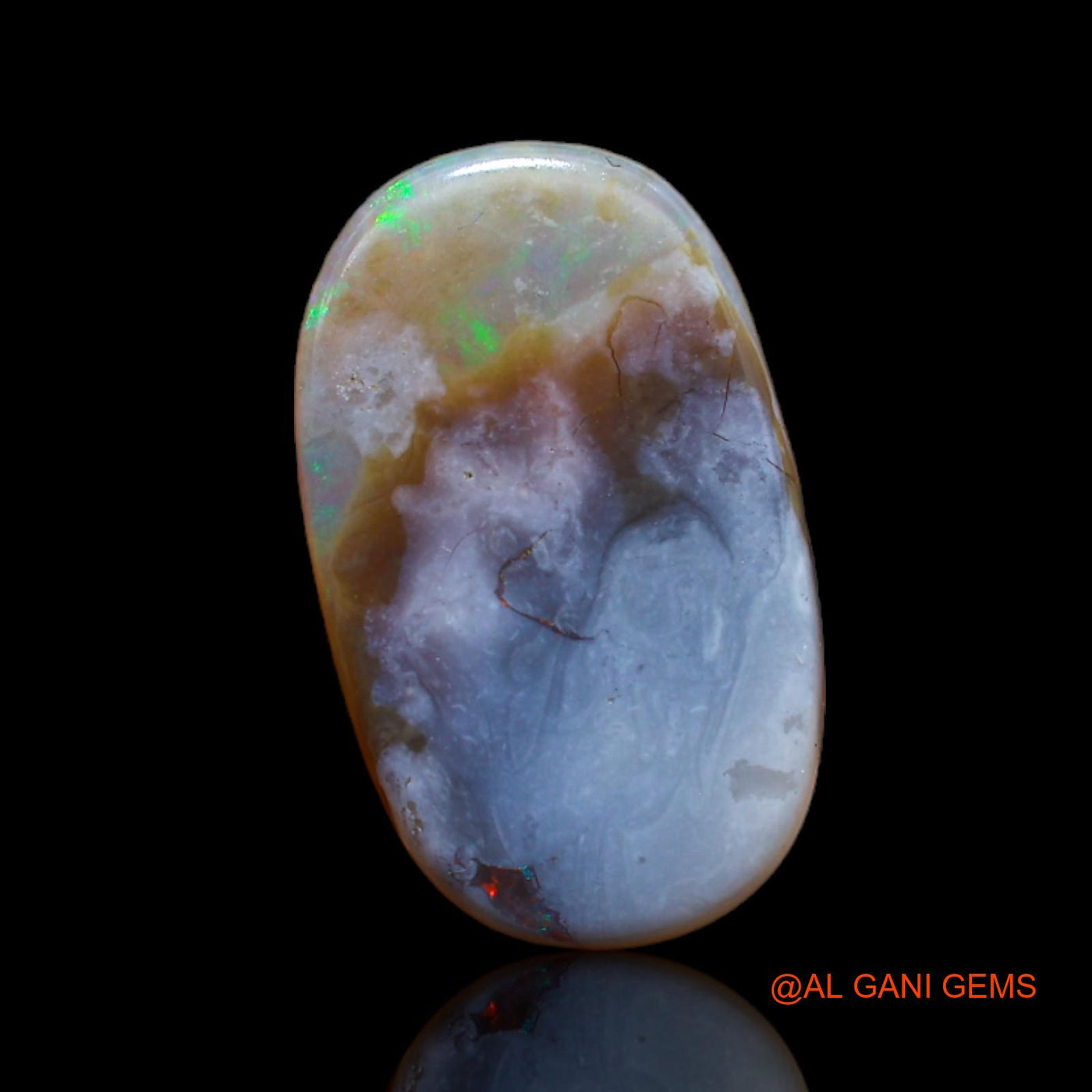 2.85 Cts Natural Australian Fire Opal Loose Gemstone Oval Cabochon 15x9x2 mm AB-196