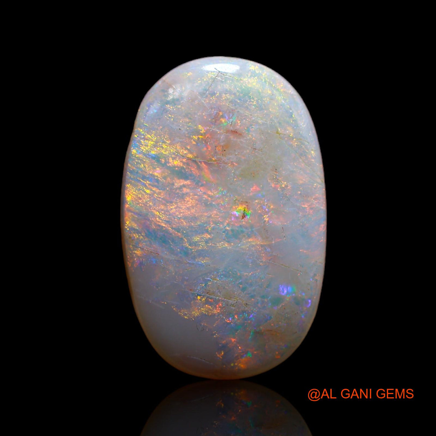 Natural Untreated Fire Opal Loose Gemstone Oval Cabochon From Australia 10.00 Cts 21x13x4 mm AB-19