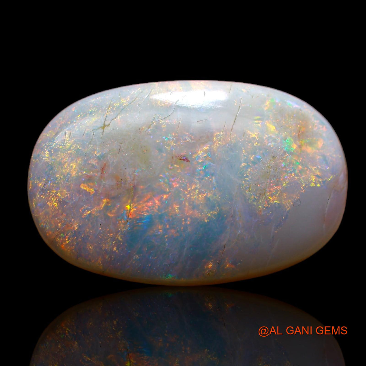 Natural Untreated Fire Opal Loose Gemstone Oval Cabochon From Australia 10.00 Cts 21x13x4 mm AB-19