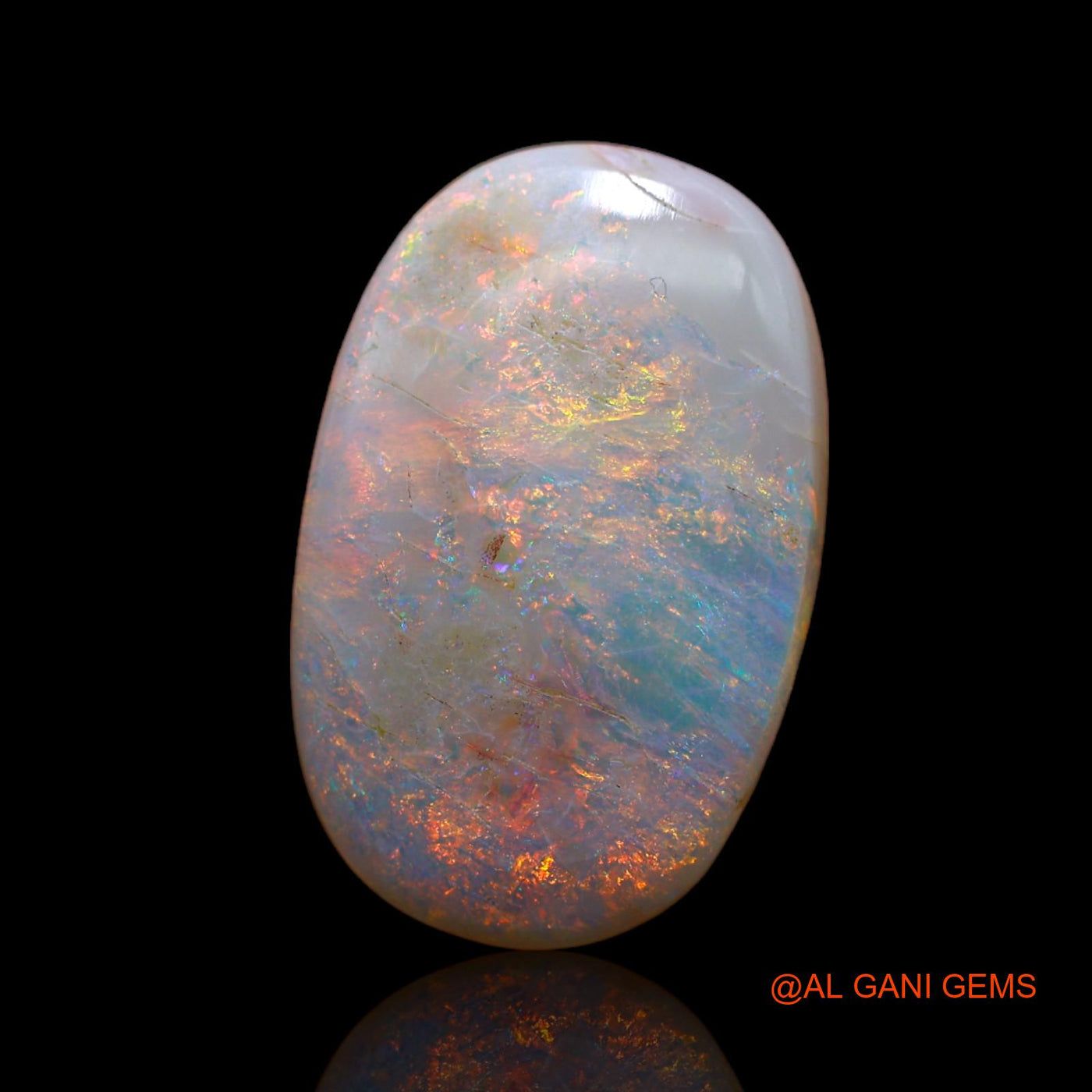 Natural Untreated Fire Opal Loose Gemstone Oval Cabochon From Australia 10.00 Cts 21x13x4 mm AB-19
