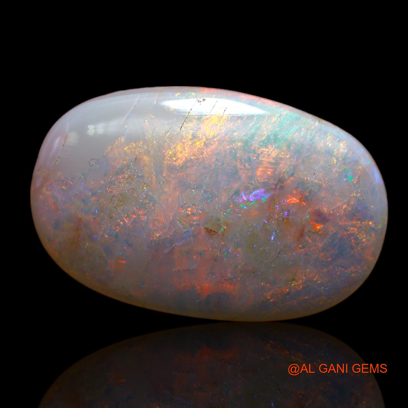 Natural Untreated Fire Opal Loose Gemstone Oval Cabochon From Australia 10.00 Cts 21x13x4 mm AB-19