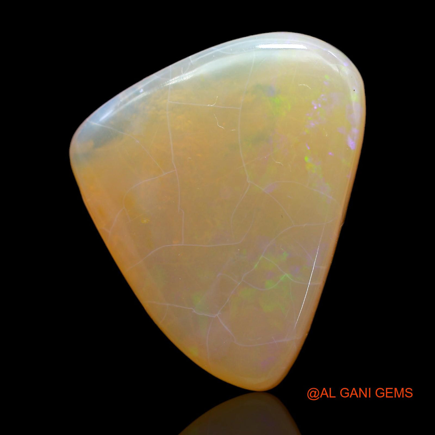 34.00 Cts Natural Australian Fire Opal Loose Gemstone Trillion Cabochon 30x24x7 mm AB-202