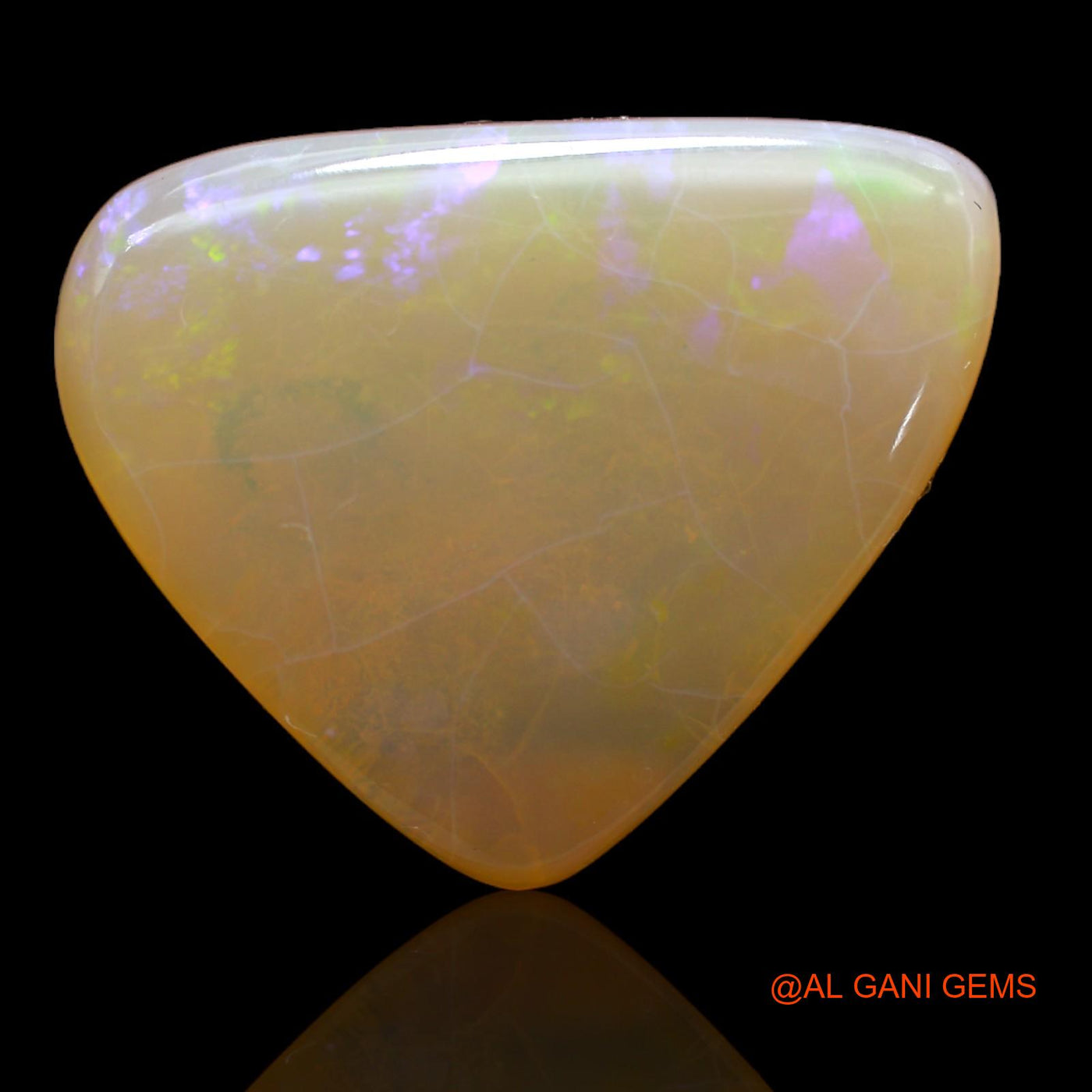 34.00 Cts Natural Australian Fire Opal Loose Gemstone Trillion Cabochon 30x24x7 mm AB-202