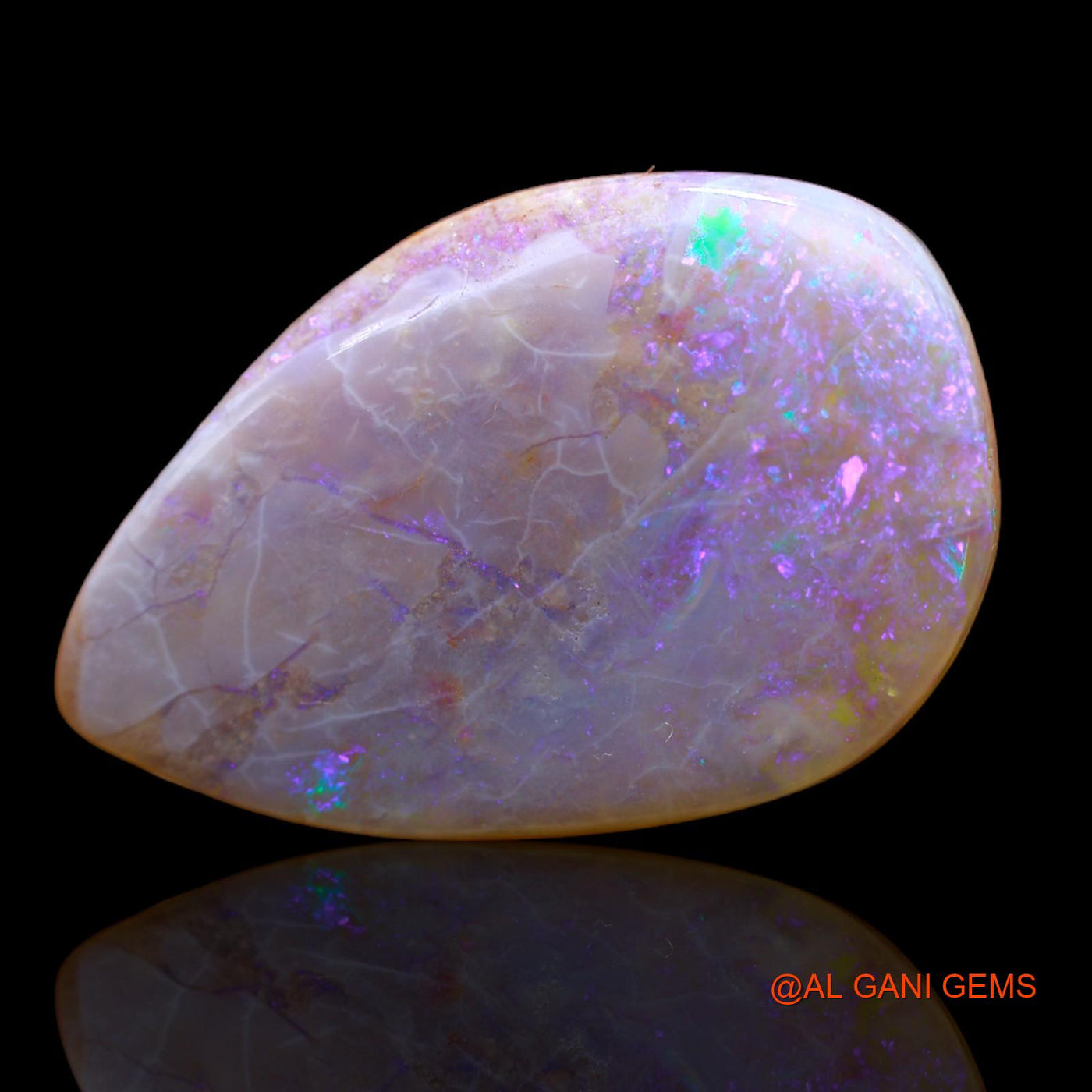 24.00 Cts Unheated Australian Fire Opal Loose Gemstone Fancy Cabochon Natural 30x20x6 mm AB-208