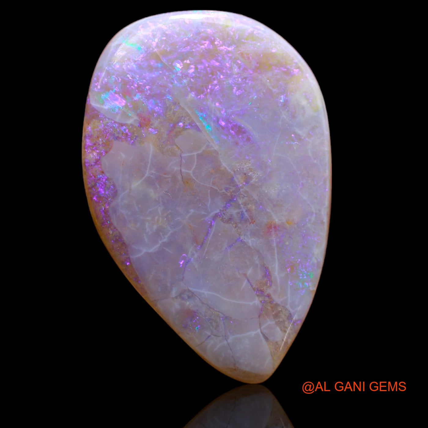 24.00 Cts Unheated Australian Fire Opal Loose Gemstone Fancy Cabochon Natural 30x20x6 mm AB-208
