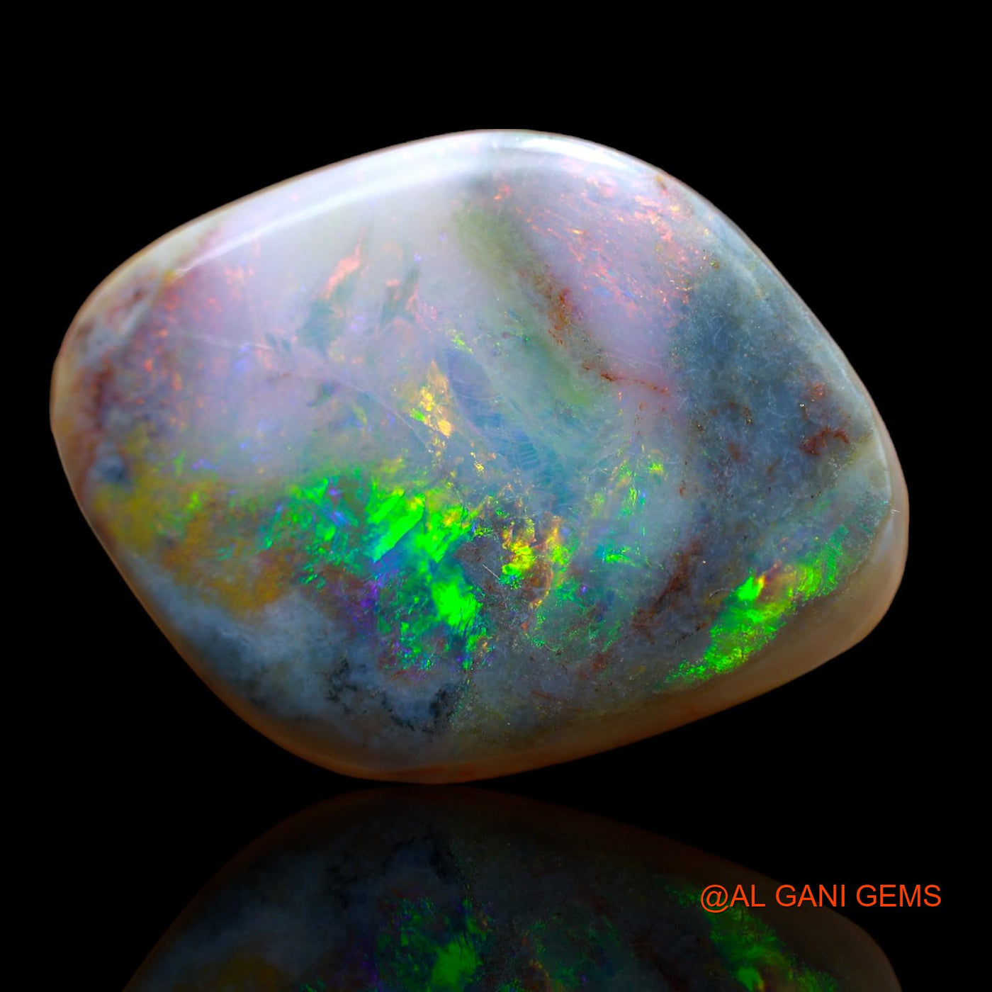 29.00 Cts Natural Australian Fire Opal Loose Gemstone Fancy Cabochon 27x21x9 mm AB-212