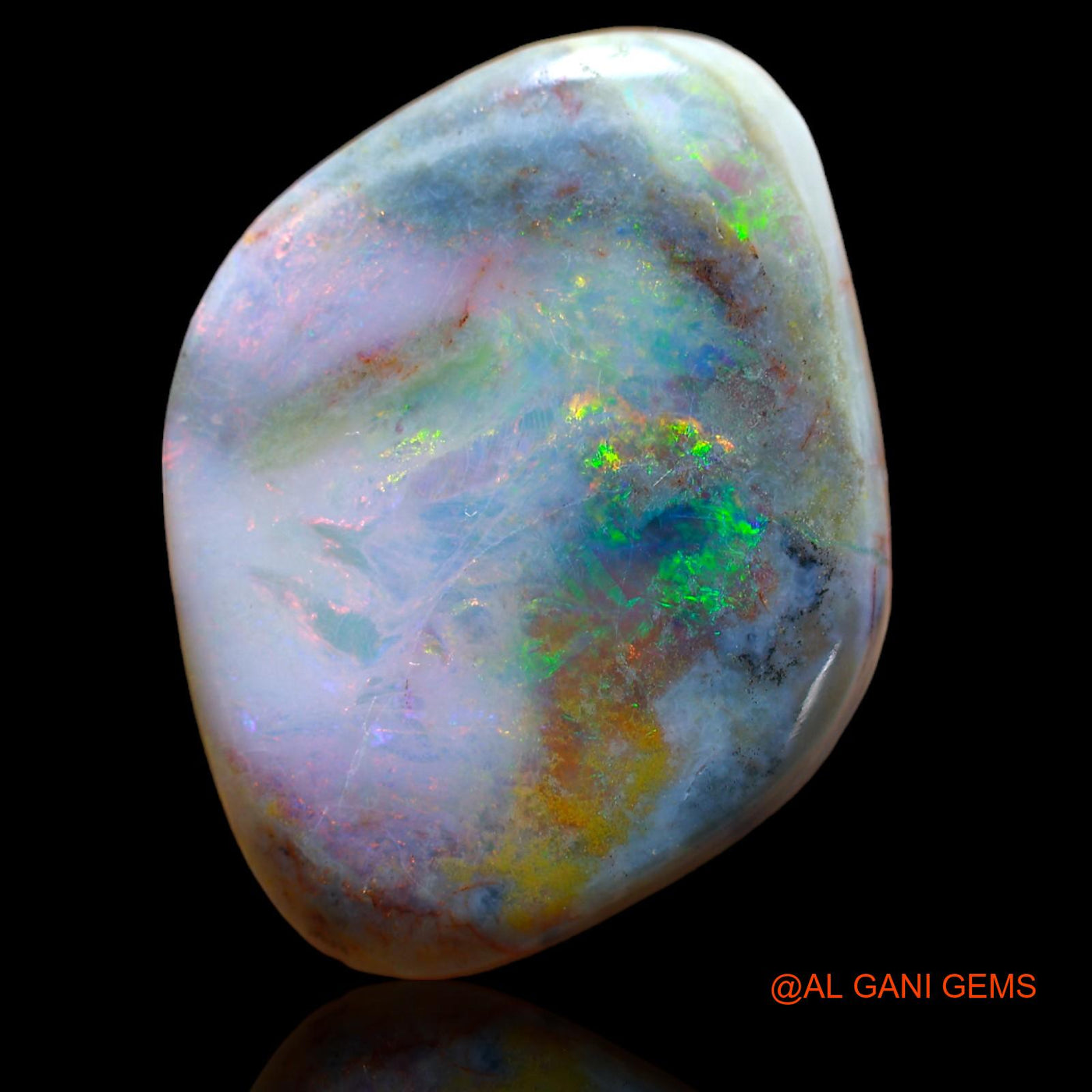 29.00 Cts Natural Australian Fire Opal Loose Gemstone Fancy Cabochon 27x21x9 mm AB-212