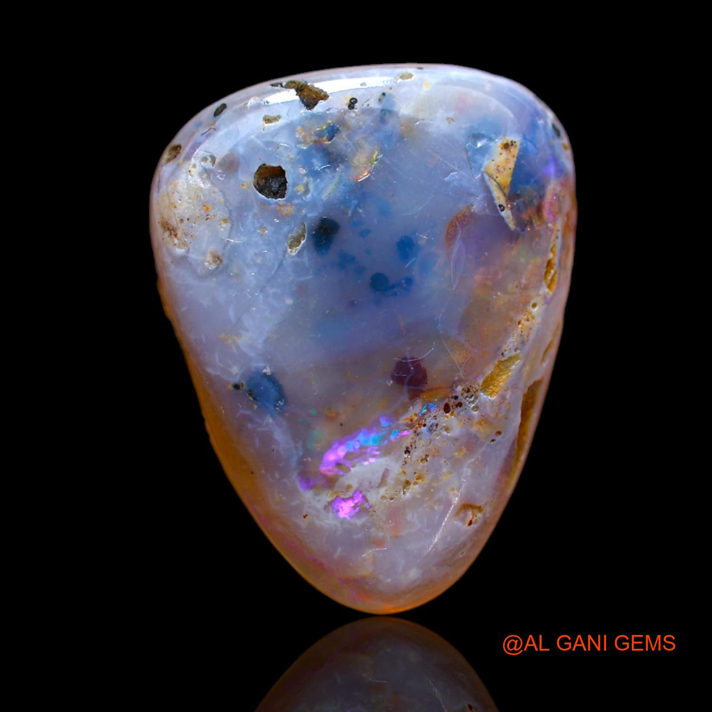 21.00 Cts Natural Australian Fire Opal Fancy Cabochon Loose Gemstone For Jewelry 23x18x8 mm AB-218