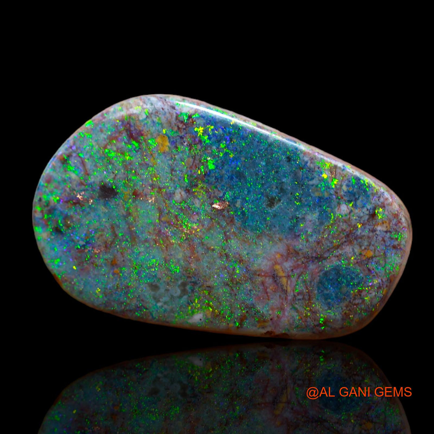 9.00 Cts Natural Australian Fire Opal Loose Gemstone Fancy Cabochon 22x14x4 mm AB-22