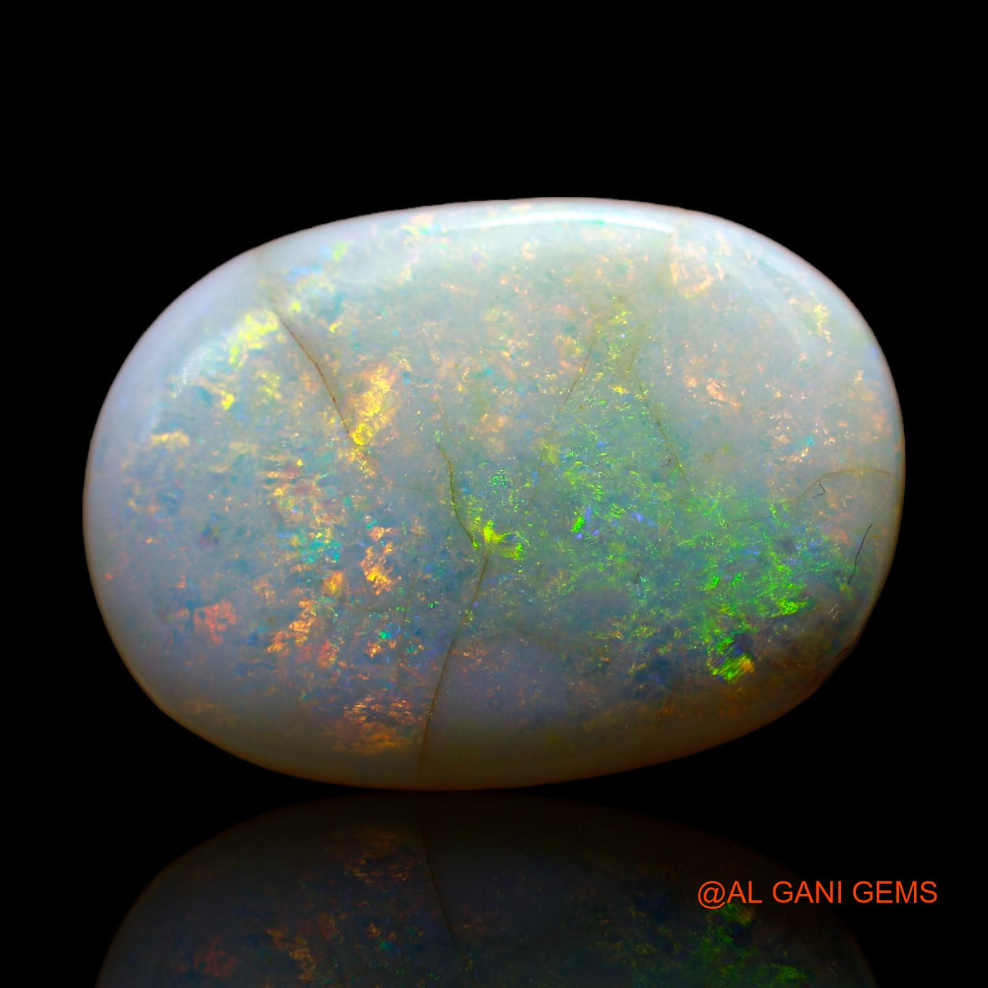 Natural Fire Opal Gemstone 14.00 Cts Loose Oval Cabochon From Australia 22x15x6 mm AB-237