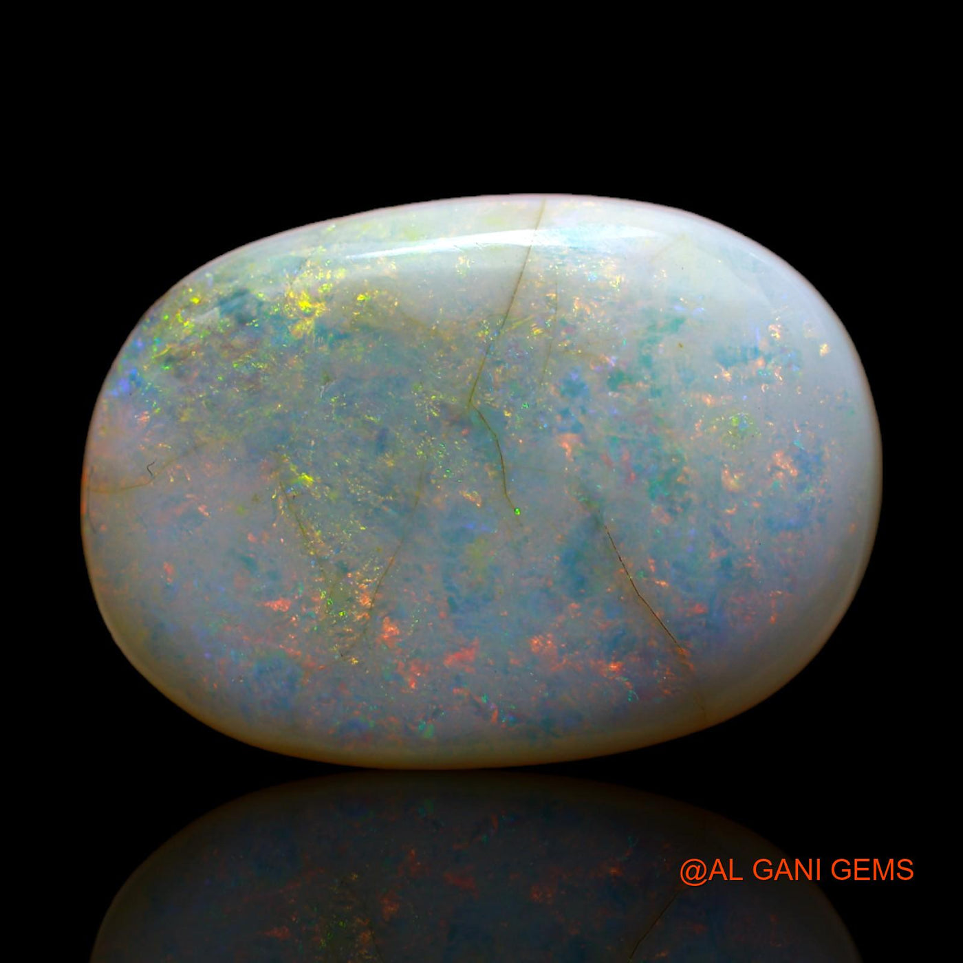 Natural Fire Opal Gemstone 14.00 Cts Loose Oval Cabochon From Australia 22x15x6 mm AB-237