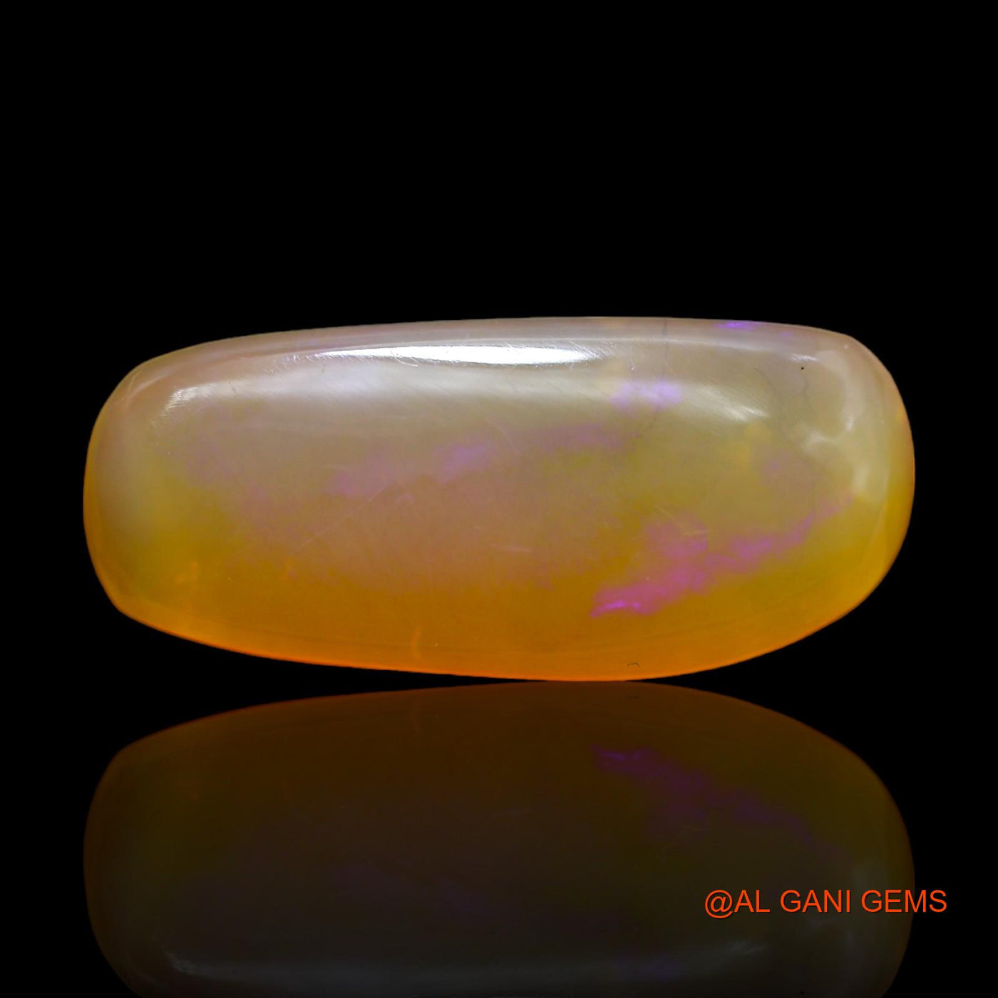 Natural Untreated Fire Opal Loose Gemstone Fancy Cabochon From Australia 18.00 Cts 27x12x7 mm AB-254