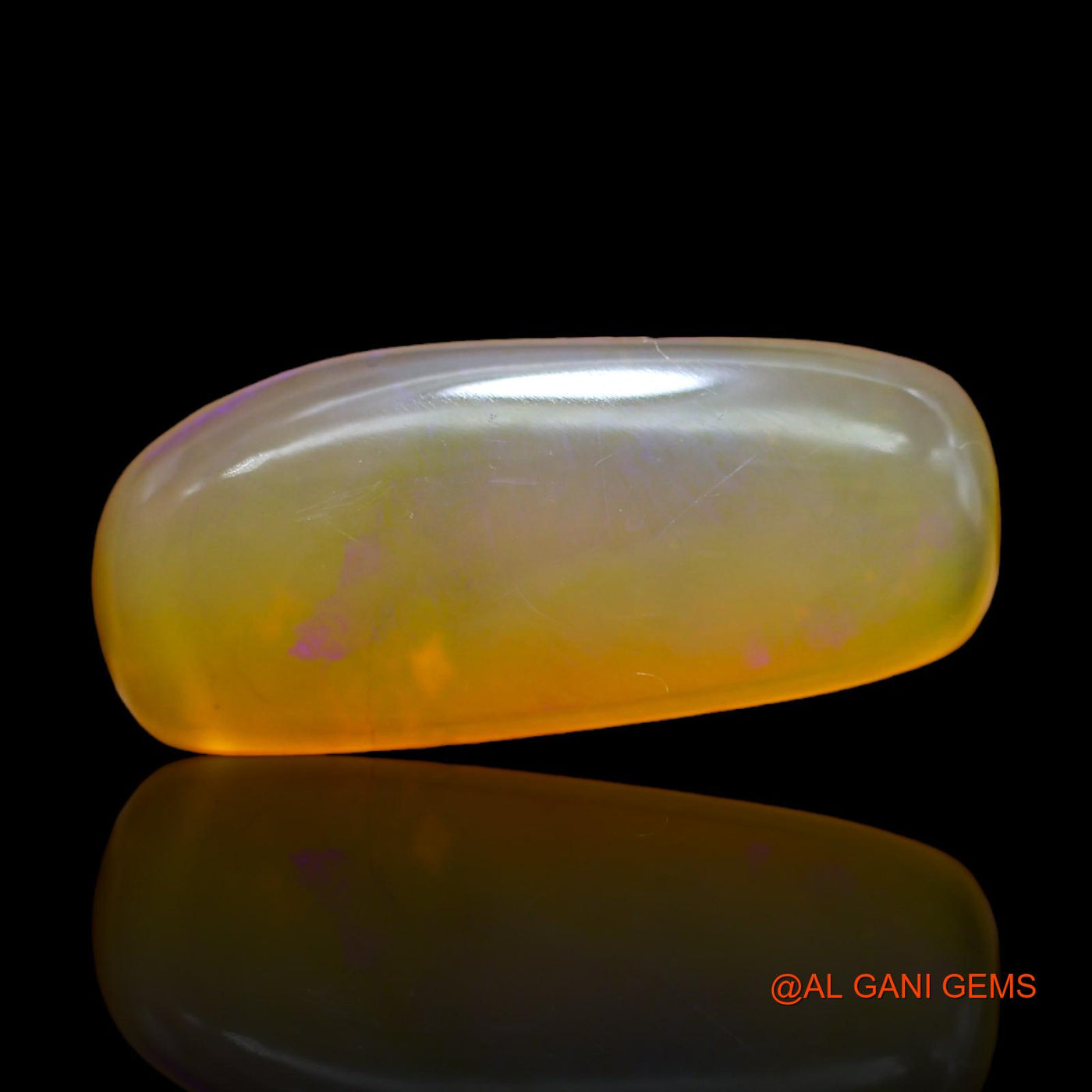 Natural Untreated Fire Opal Loose Gemstone Fancy Cabochon From Australia 18.00 Cts 27x12x7 mm AB-254