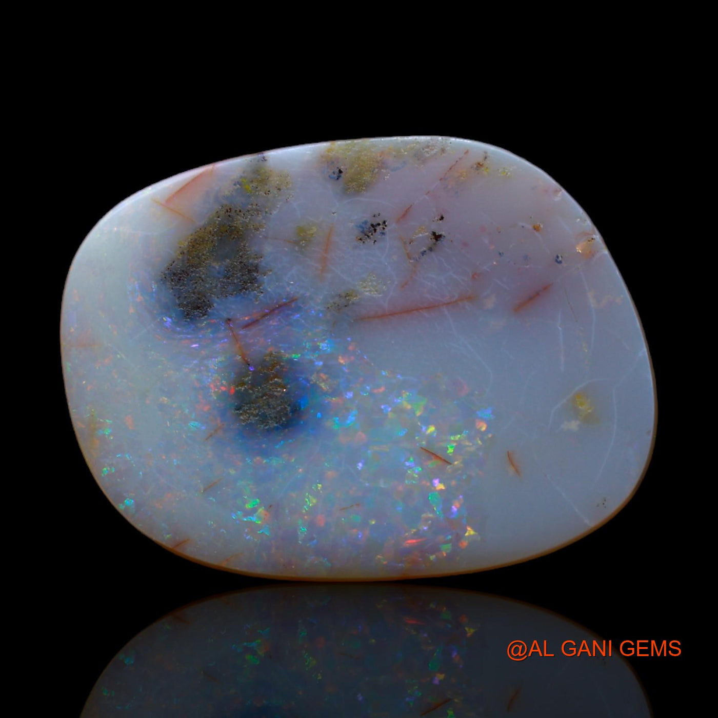 Natural Fire Opal Gemstone 6.00 Cts Loose Fancy Cabochon From Australia 18x14x3 mm AB-272