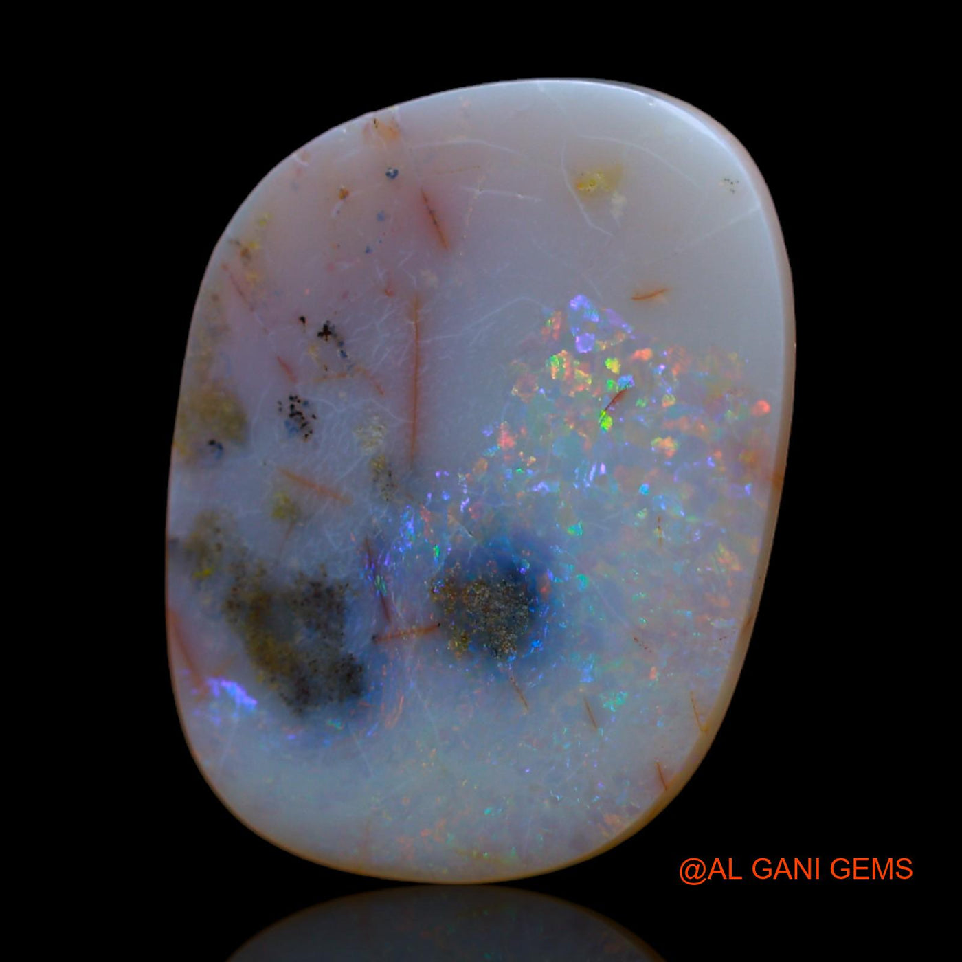 Natural Fire Opal Gemstone 6.00 Cts Loose Fancy Cabochon From Australia 18x14x3 mm AB-272