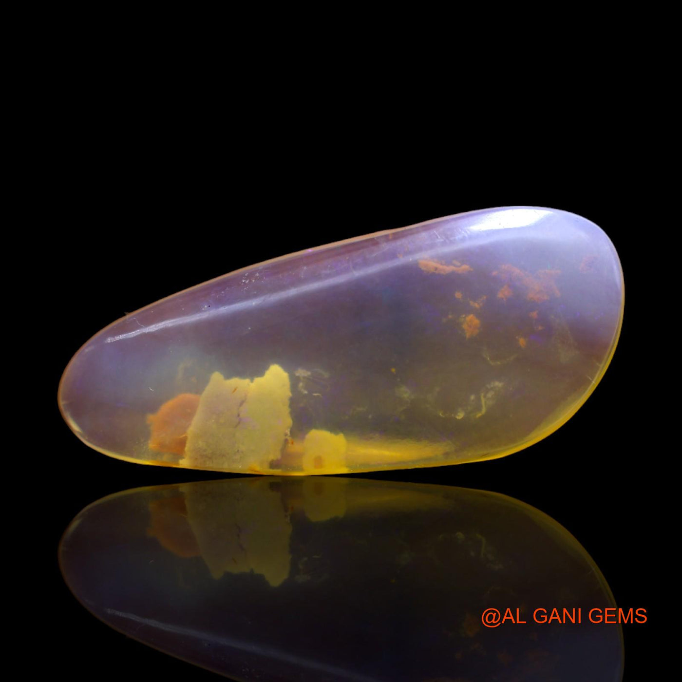 Natural Fire Opal Gemstone 7.00 Cts Loose Fancy Cabochon From Australia 25x11x4 mm AB-276