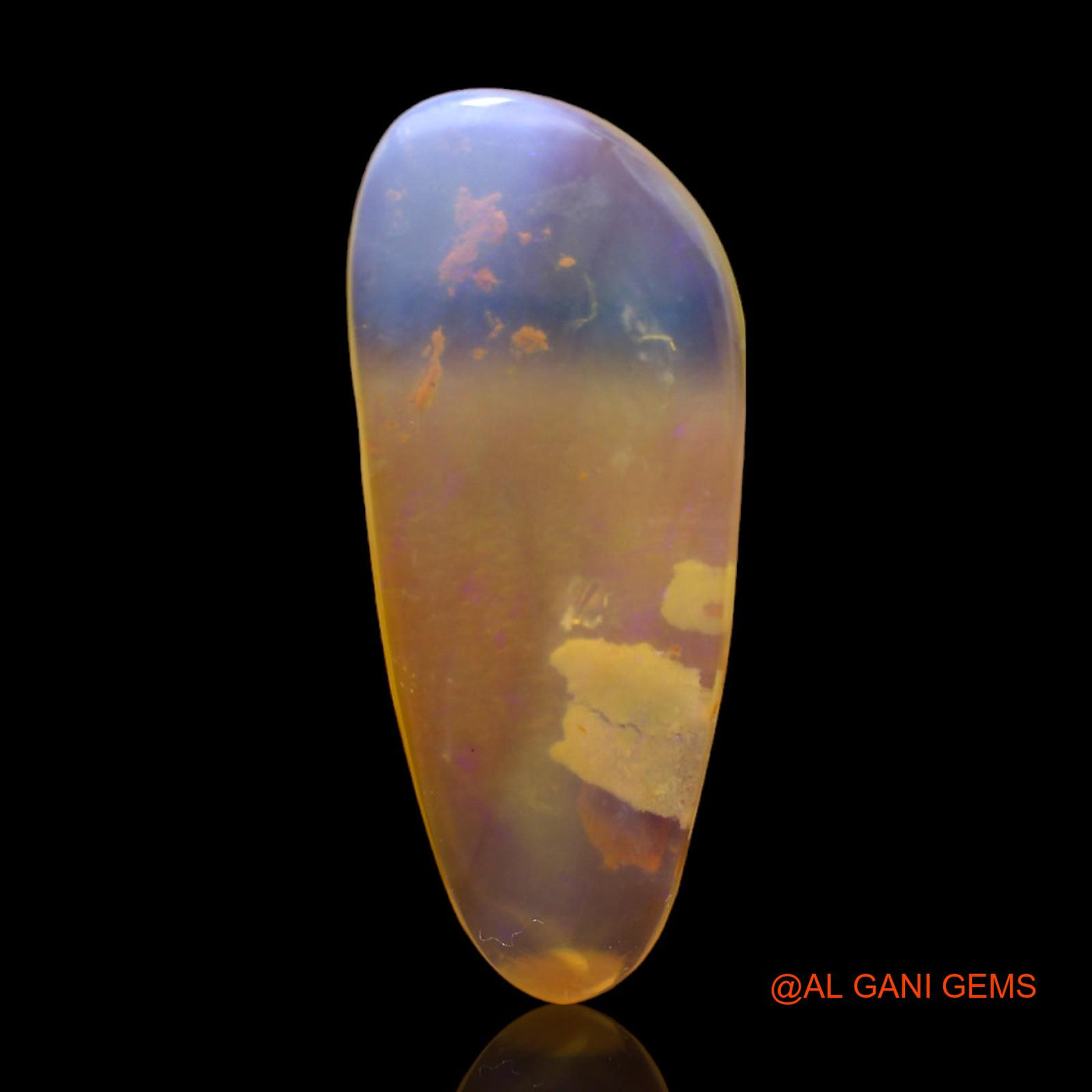 Natural Fire Opal Gemstone 7.00 Cts Loose Fancy Cabochon From Australia 25x11x4 mm AB-276