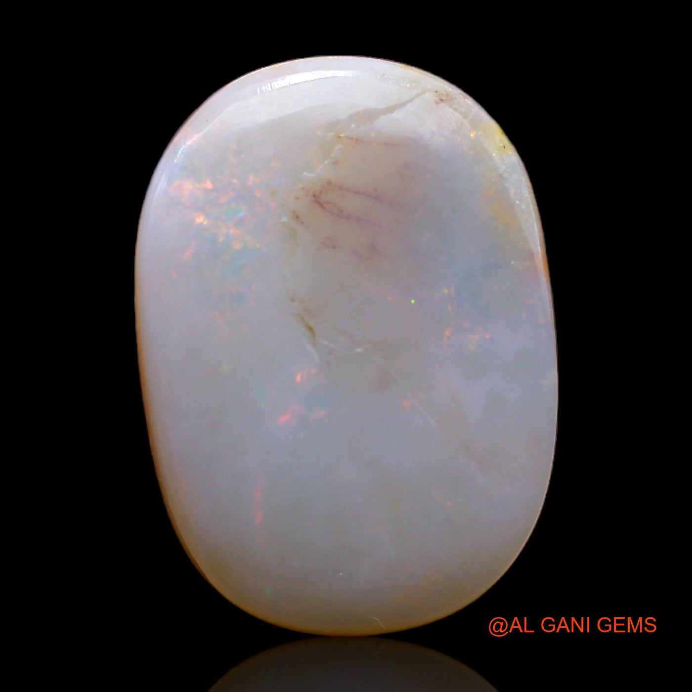 Natural Untreated Fire Opal Loose Gemstone Oval Cabochon From Australia 6.20 Cts 18x13x3 mm AB-290