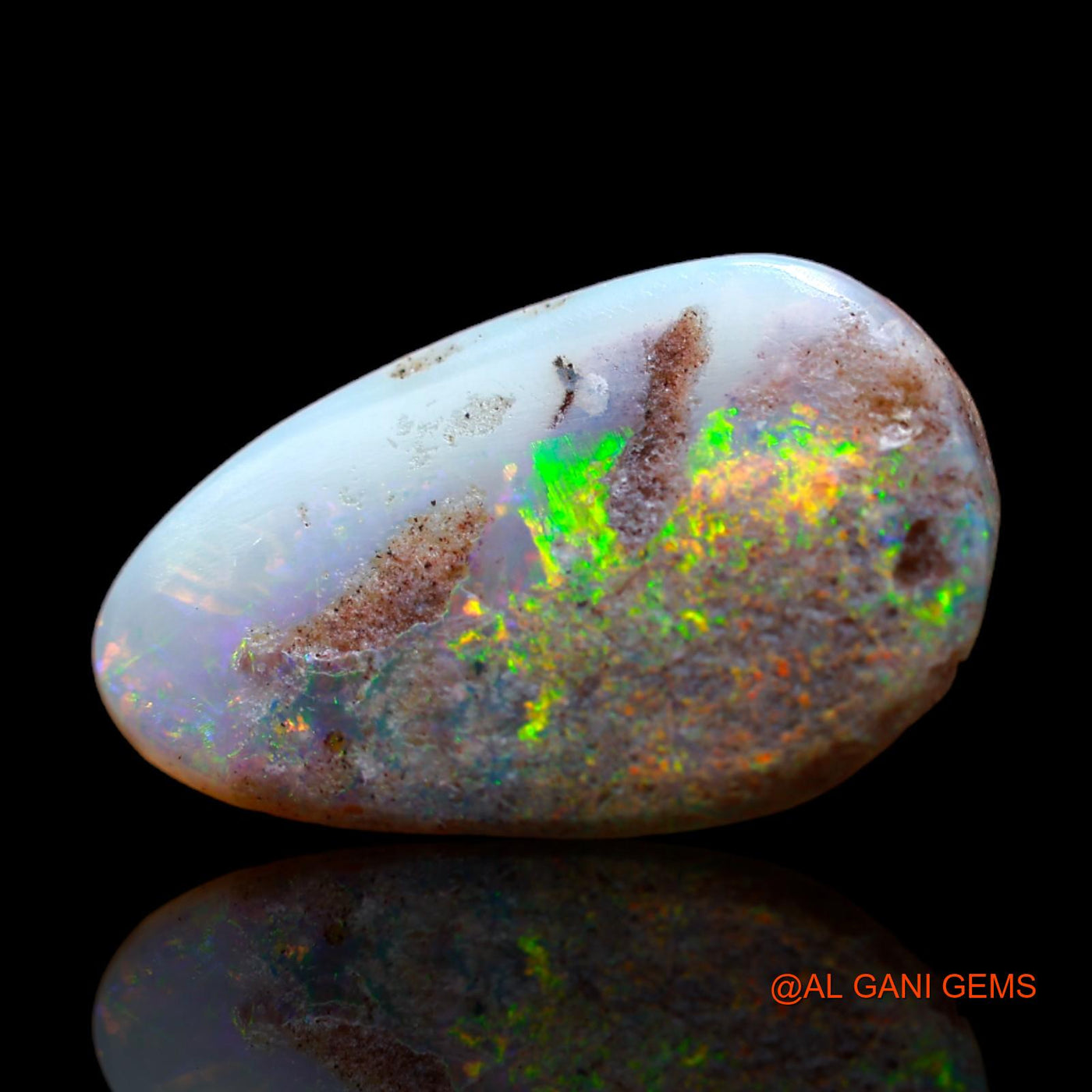 Natural Untreated Fire Opal Loose Gemstone Fancy Cabochon From Australia 3.80 Cts 19x12x2 mm AB-300