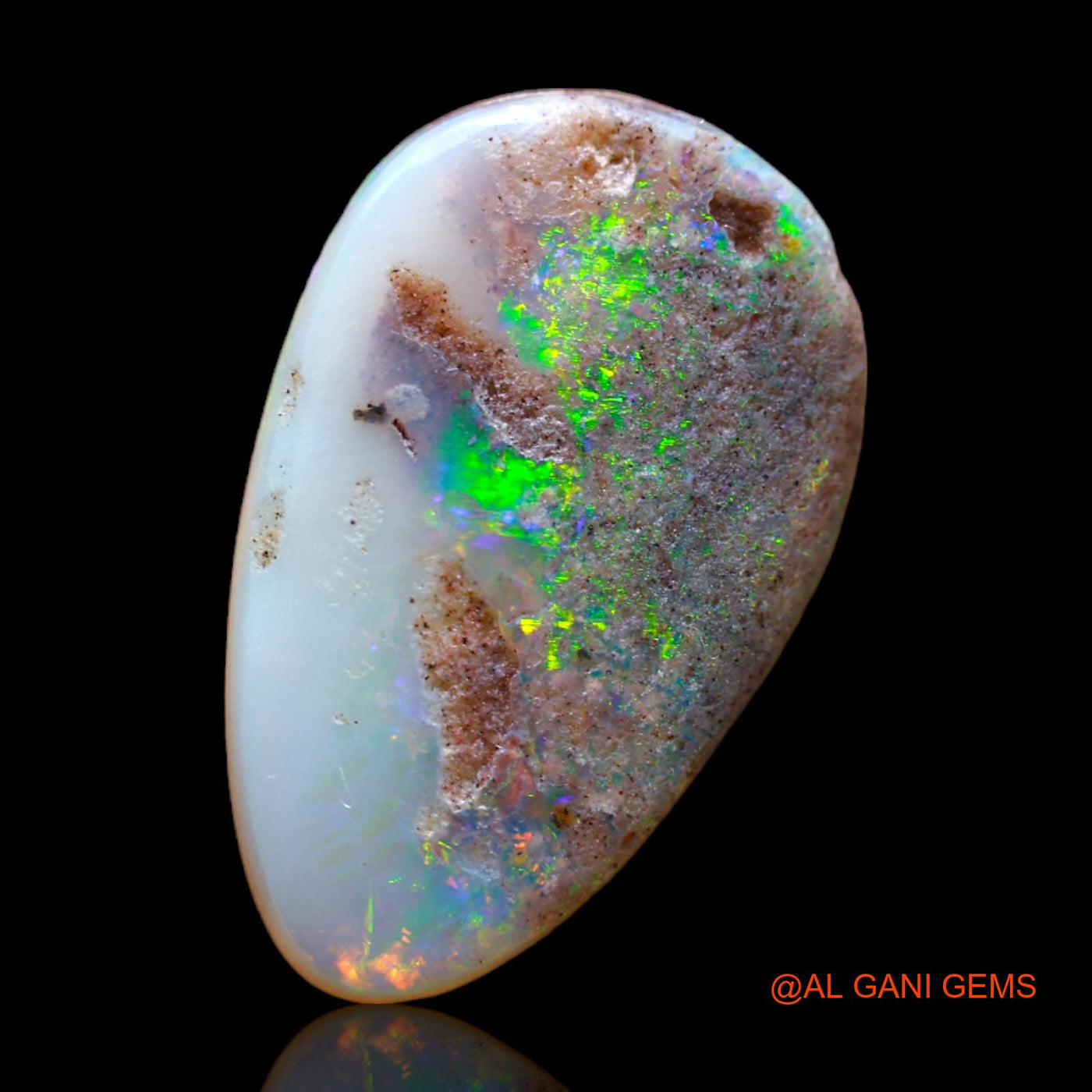 Natural Untreated Fire Opal Loose Gemstone Fancy Cabochon From Australia 3.80 Cts 19x12x2 mm AB-300
