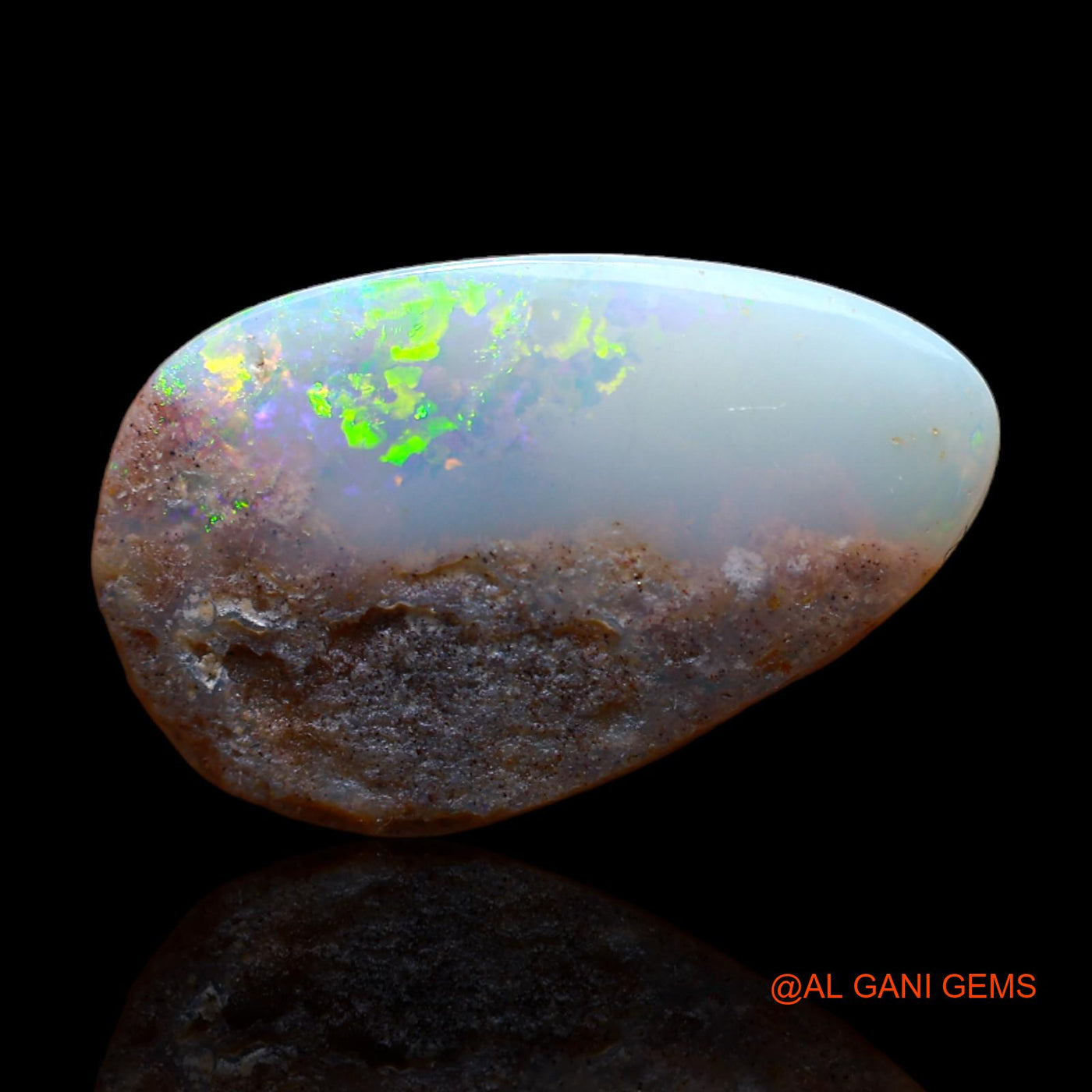 Natural Untreated Fire Opal Loose Gemstone Fancy Cabochon From Australia 3.80 Cts 19x12x2 mm AB-300