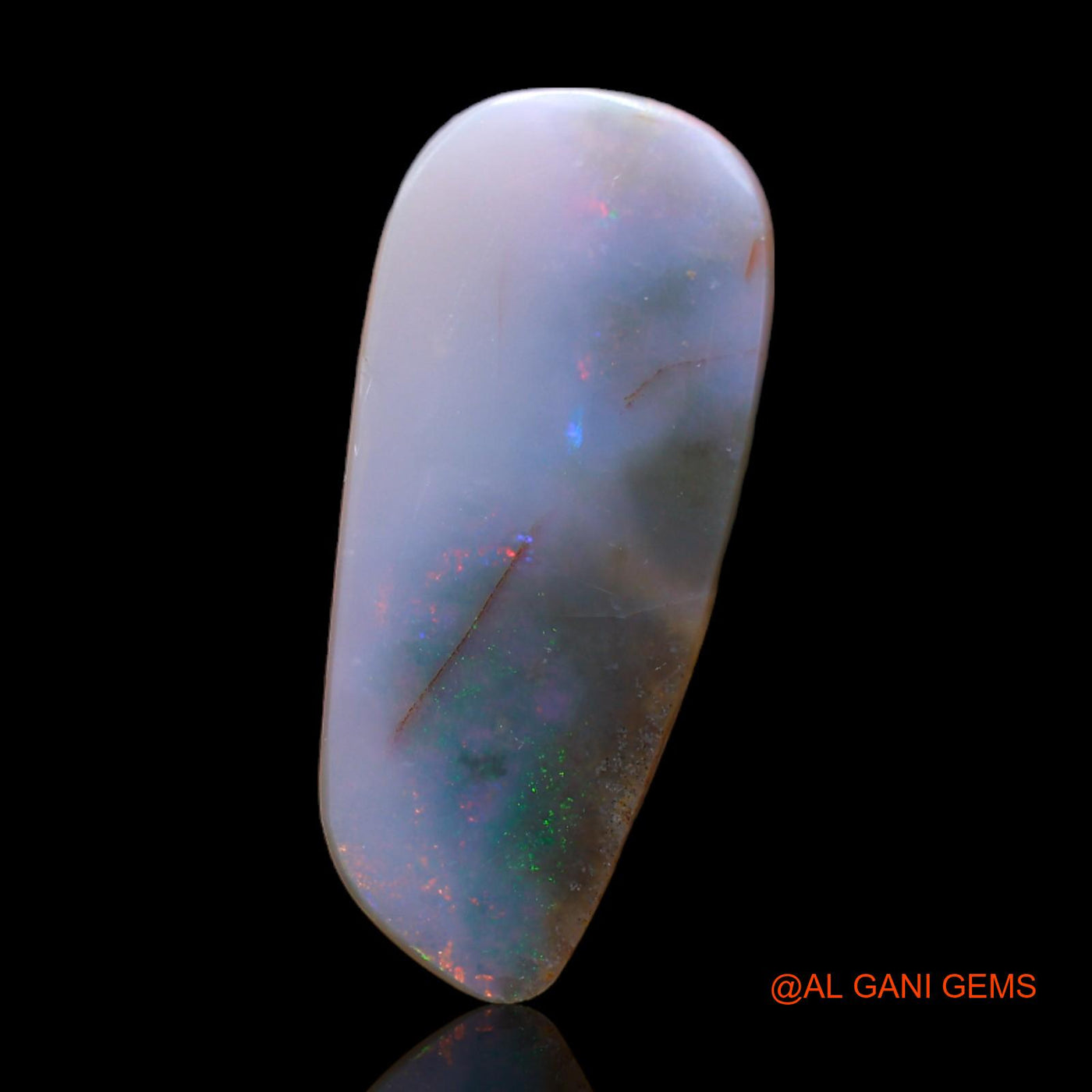 3.40 Cts Natural Australian Fire Opal Loose Gemstone Fancy Cabochon 21x9x2 mm AB-304