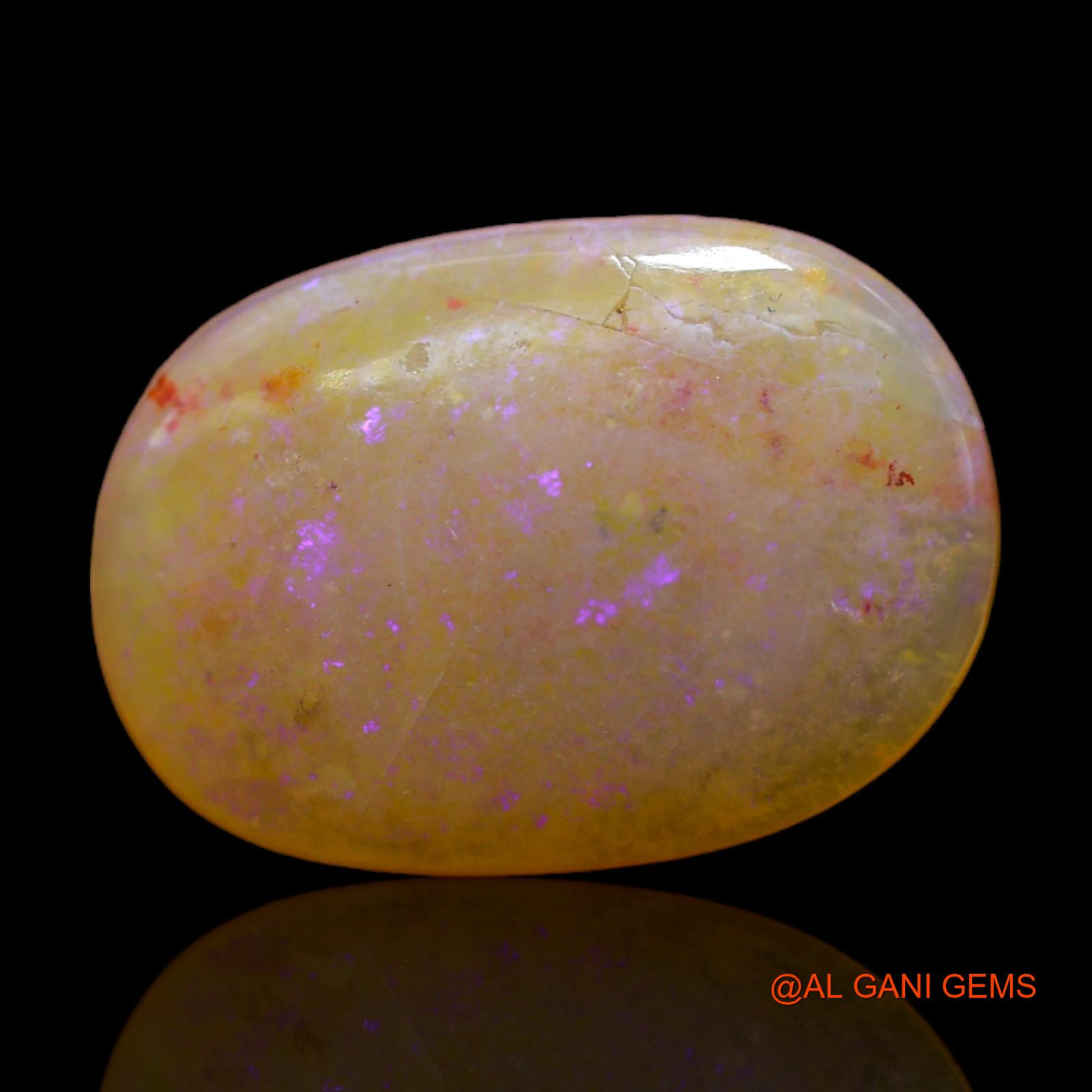 7.00 Cts Natural Australian Fire Opal Loose Gemstone Oval Cabochon 18x13x4 mm AB-307