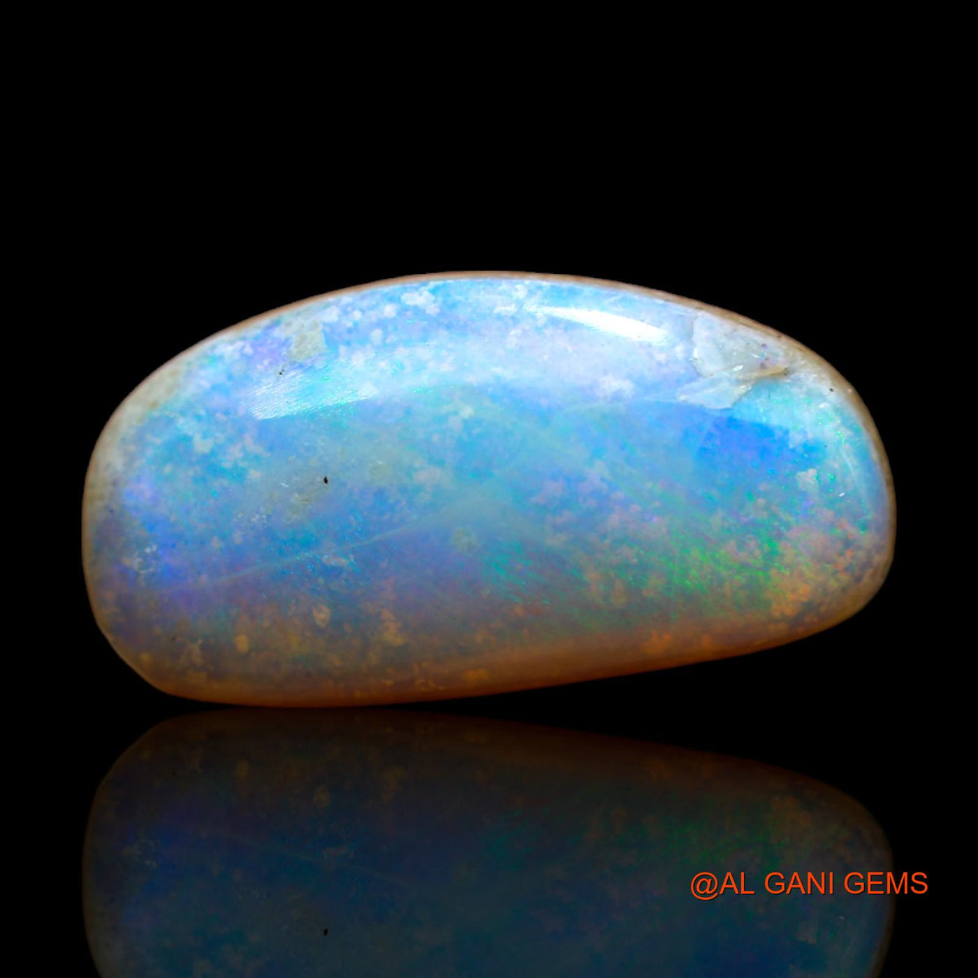 Natural Untreated Fire Opal Loose Gemstone Fancy Cabochon From Australia 10.00 Cts 19x9x7 mm AB-308
