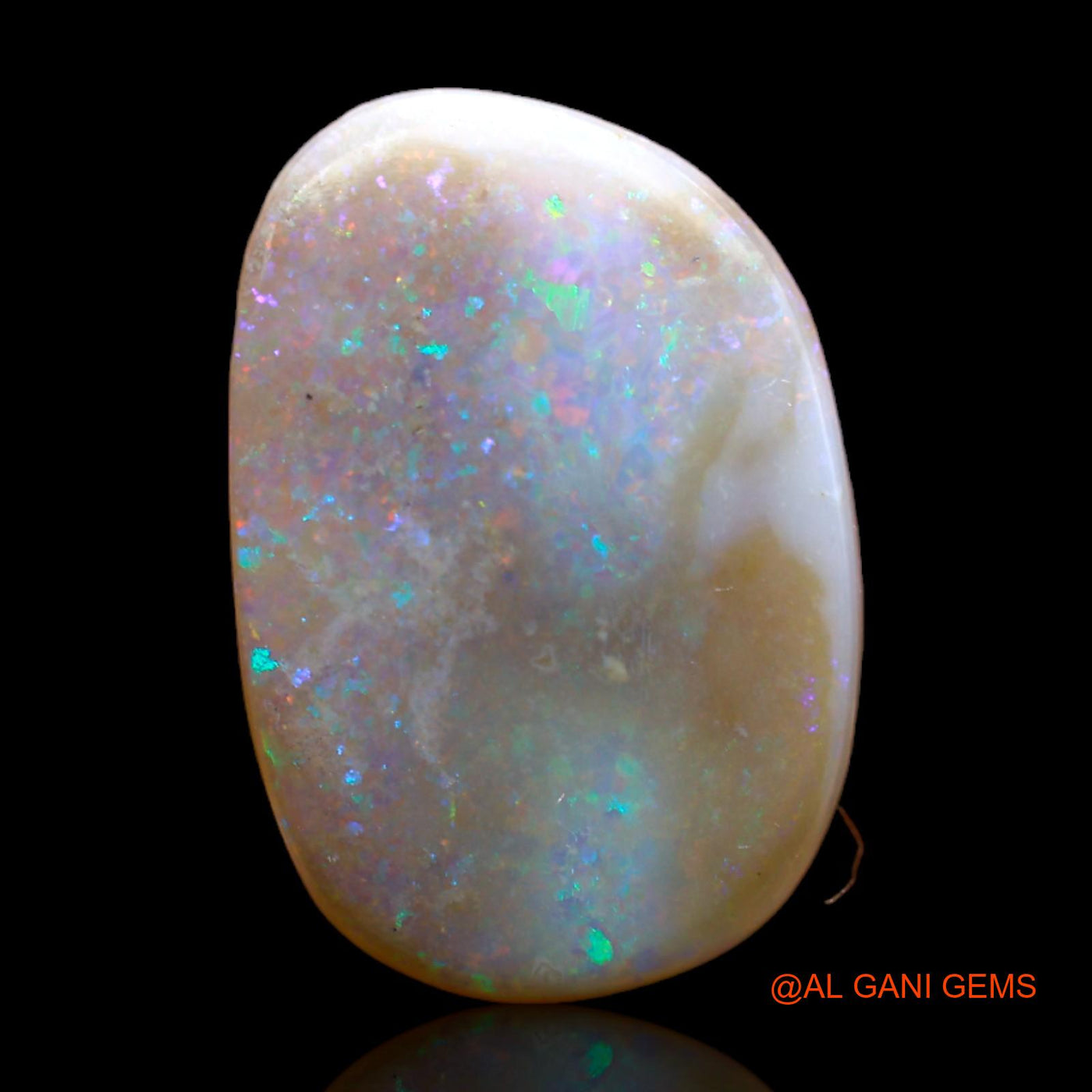 Natural Untreated Fire Opal Loose Gemstone Fancy Cabochon From Australia 5.70 Cts 18x12x3 mm AB-309