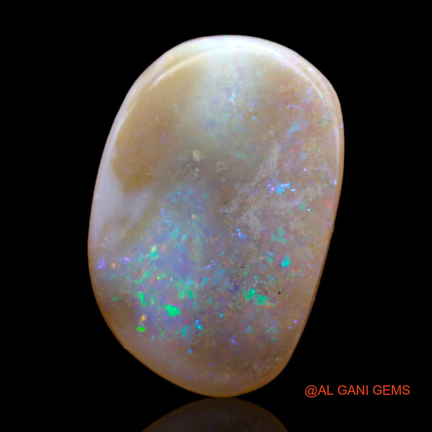 Natural Untreated Fire Opal Loose Gemstone Fancy Cabochon From Australia 5.70 Cts 18x12x3 mm AB-309